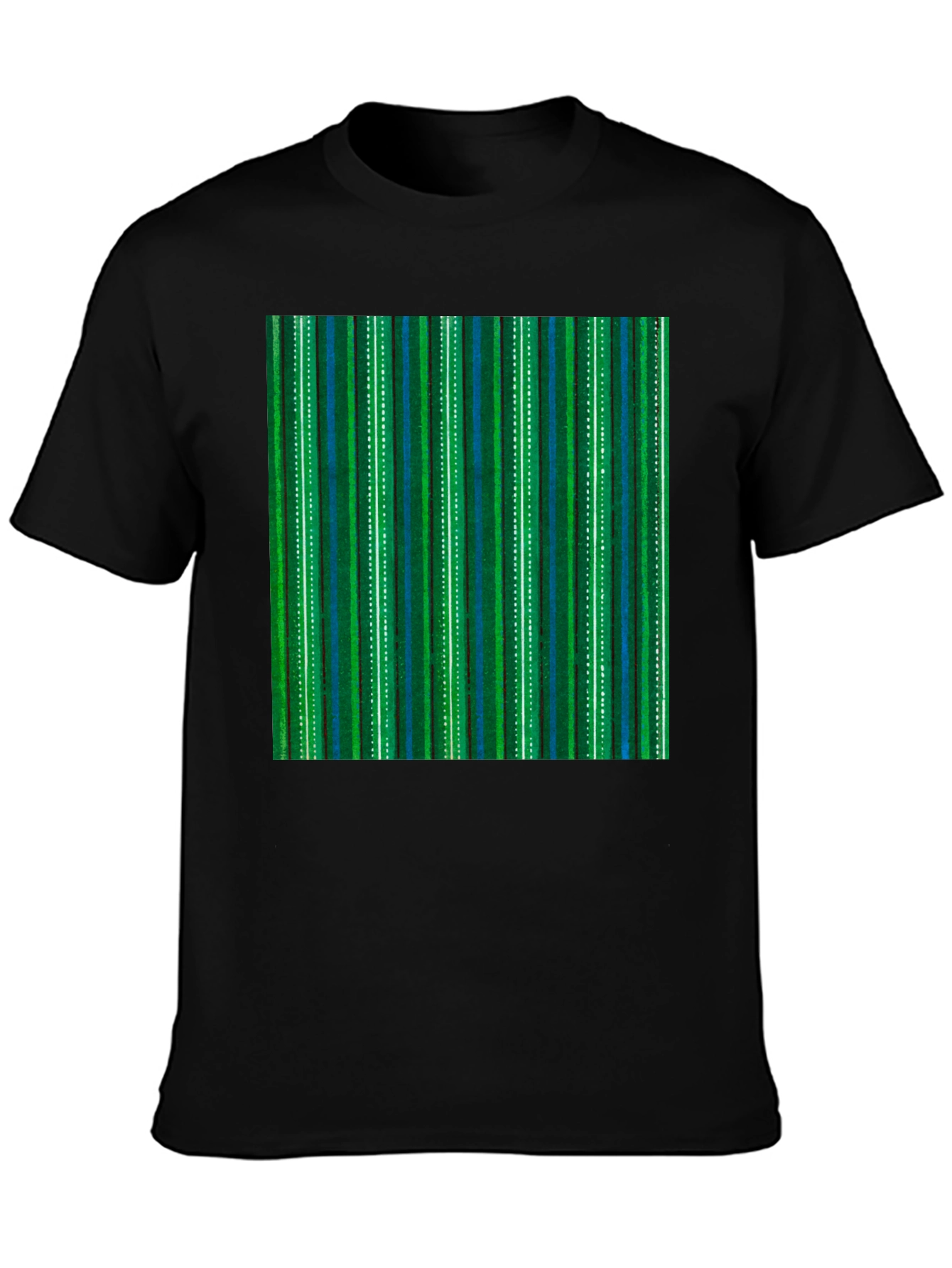 Black Striped Pattern T-Shirt view 3