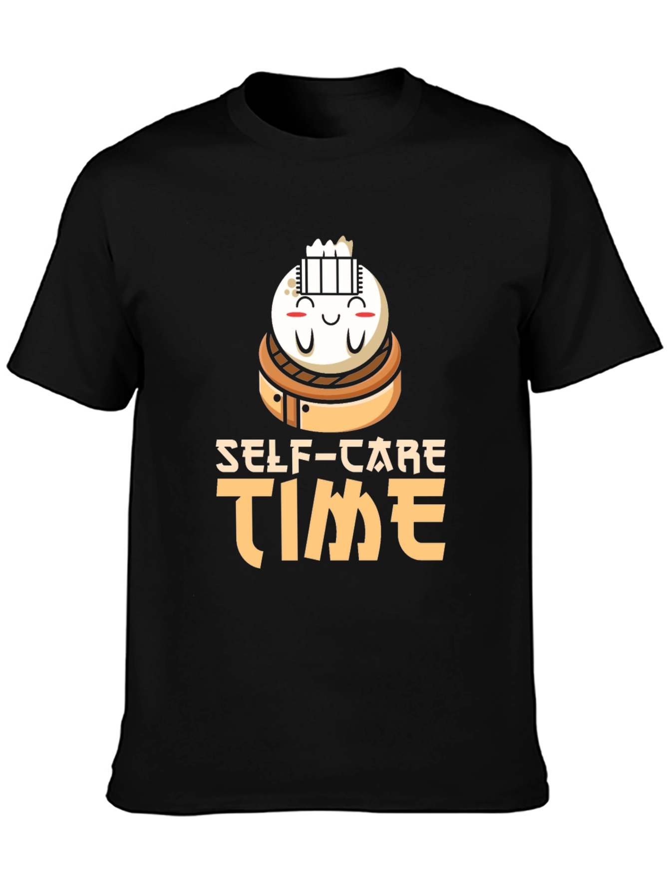 Black Self-Care Time Dumpling T-Shirt view 3