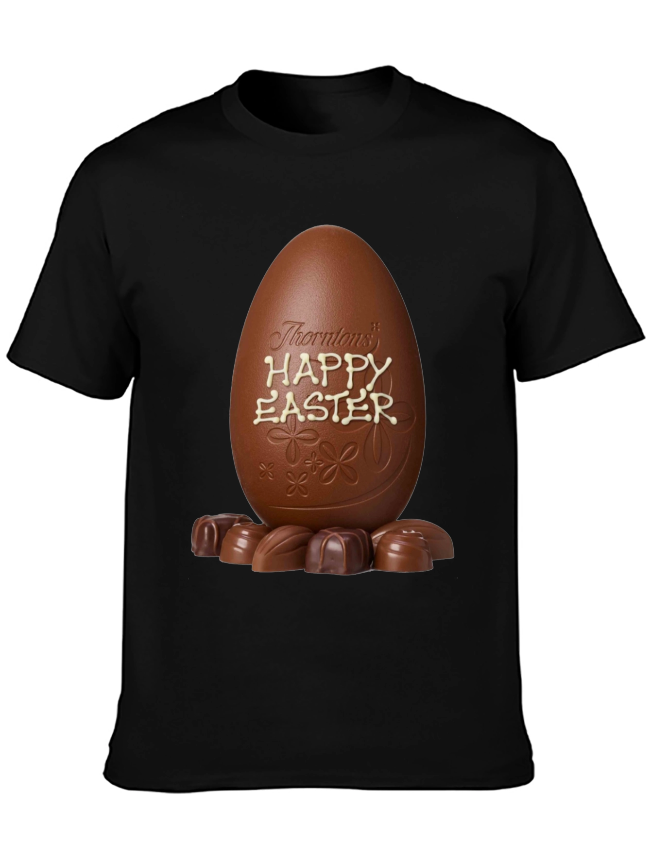 Black Easter Chocolate Egg T-Shirt view 3