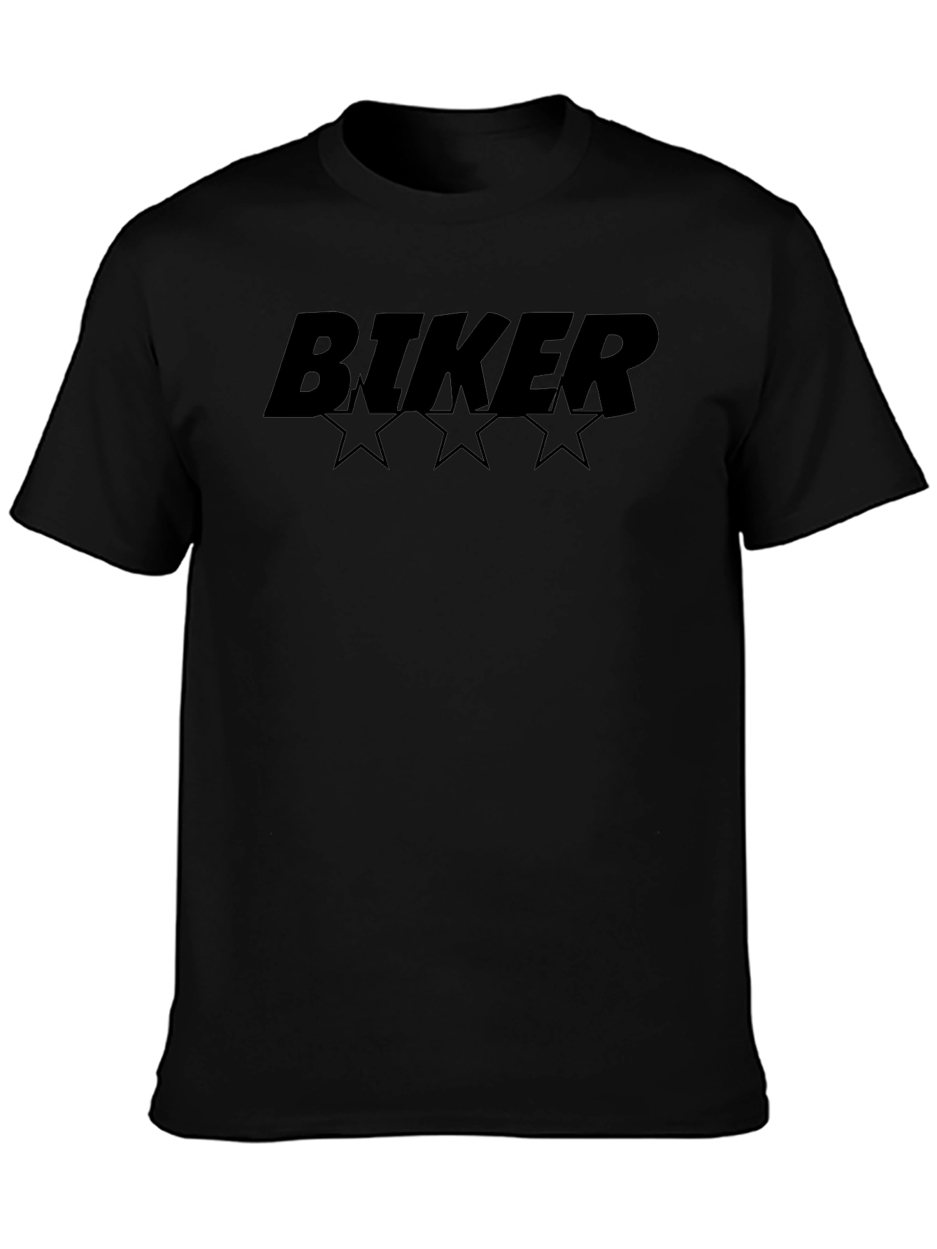 Black Biker Graphic Tee - Black Cotton Blend T-Shirt view 3