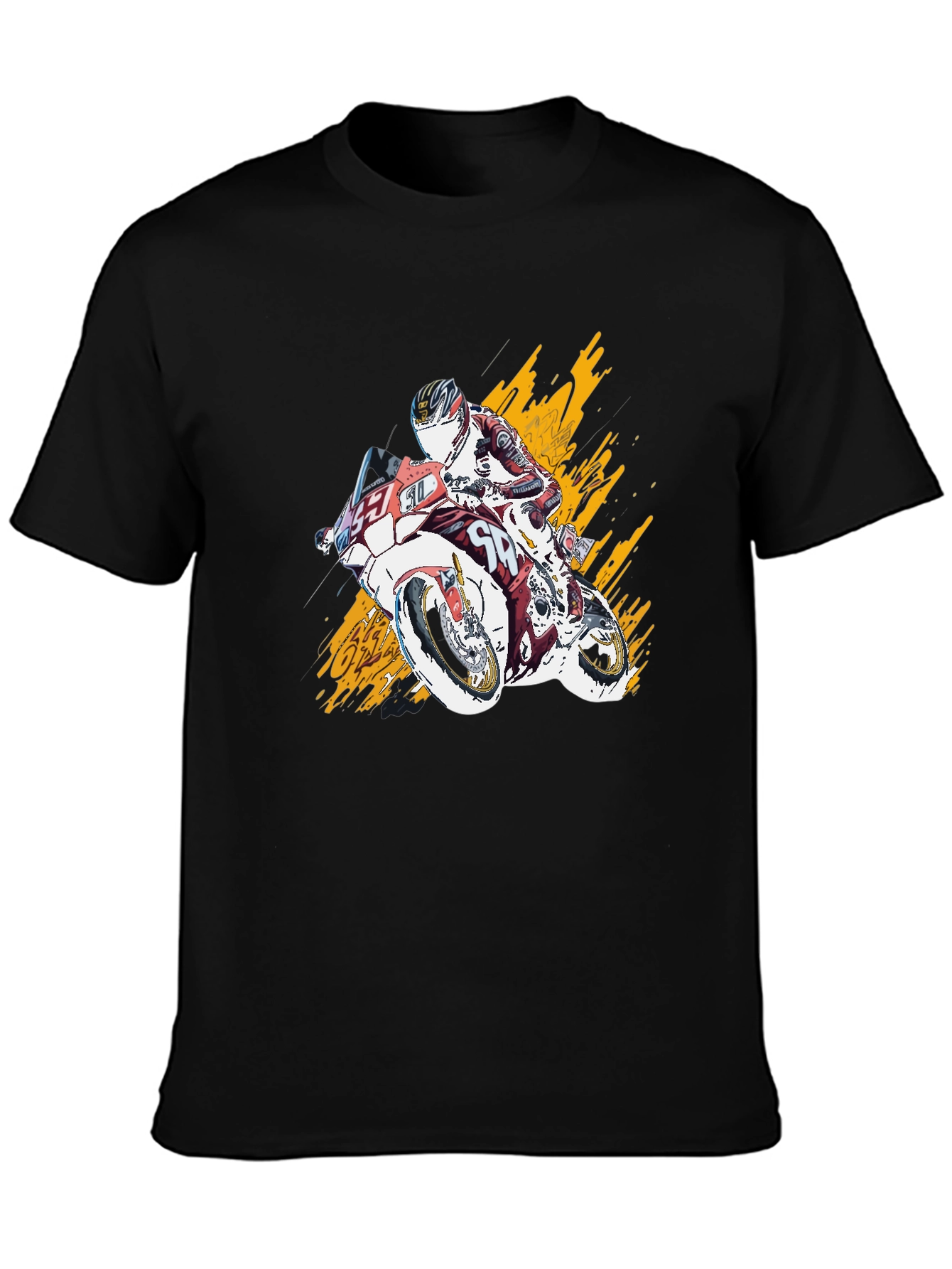 Black Motorcycle Rider Graphic T-Shirt - Bold Design view 3
