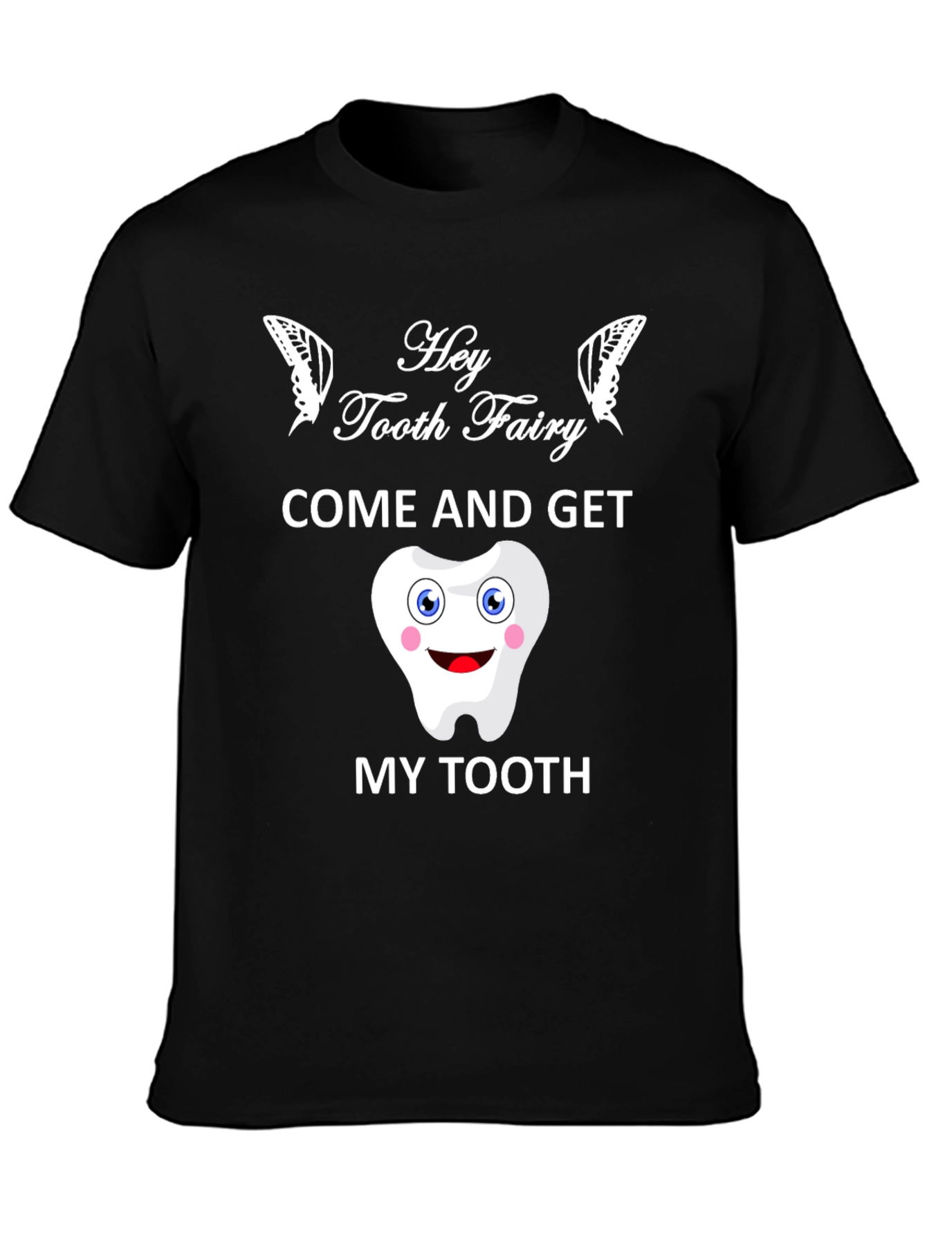 Black Hey Tooth Fairy T-Shirt, Funny Dental Gift view 3