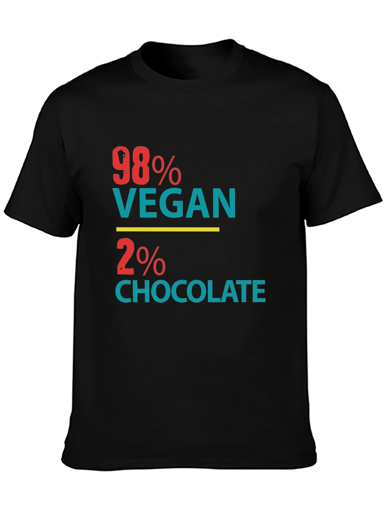 Black 98% Vegan 2% Chocolate Graphic Tee view 3