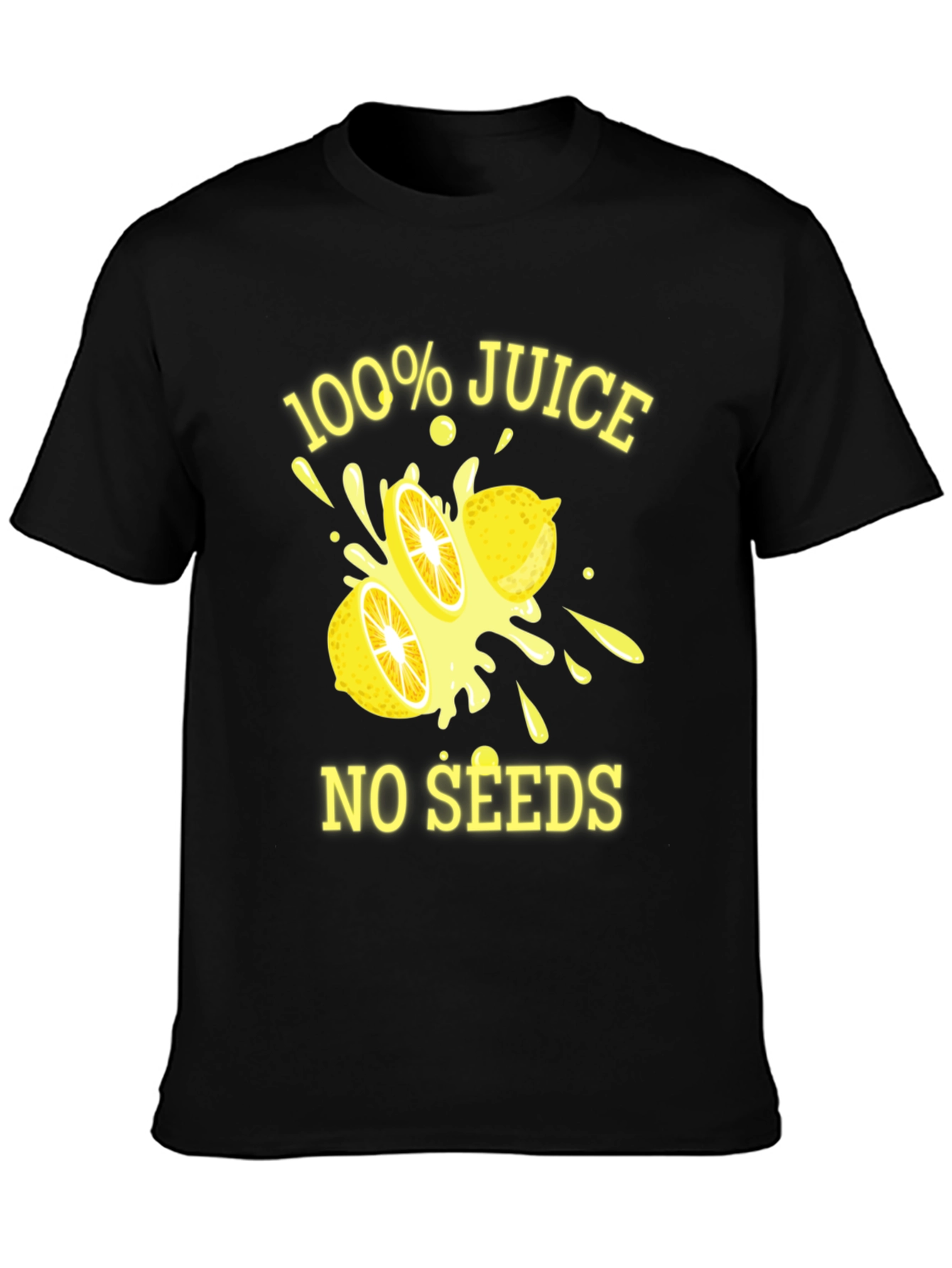 Black 100% Juice No Seeds T-Shirt - Black Graphic Tee view 3