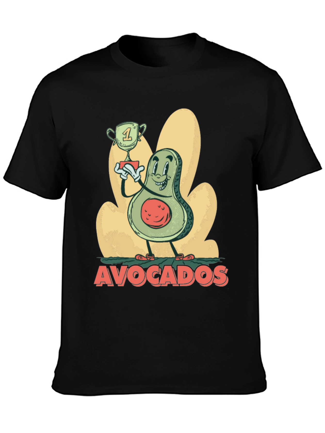 Black Funny Avocado Champion Black T-Shirt view 3