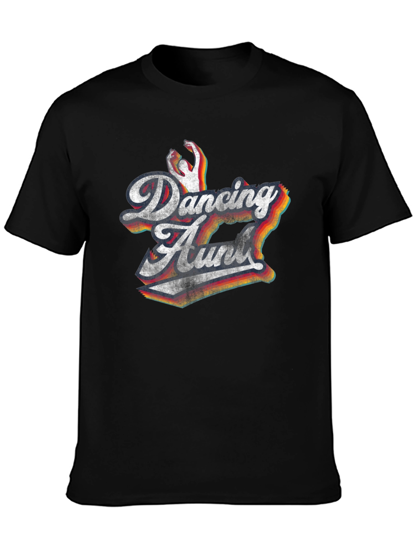 Black Dancing Aunt Retro T-Shirt view 3