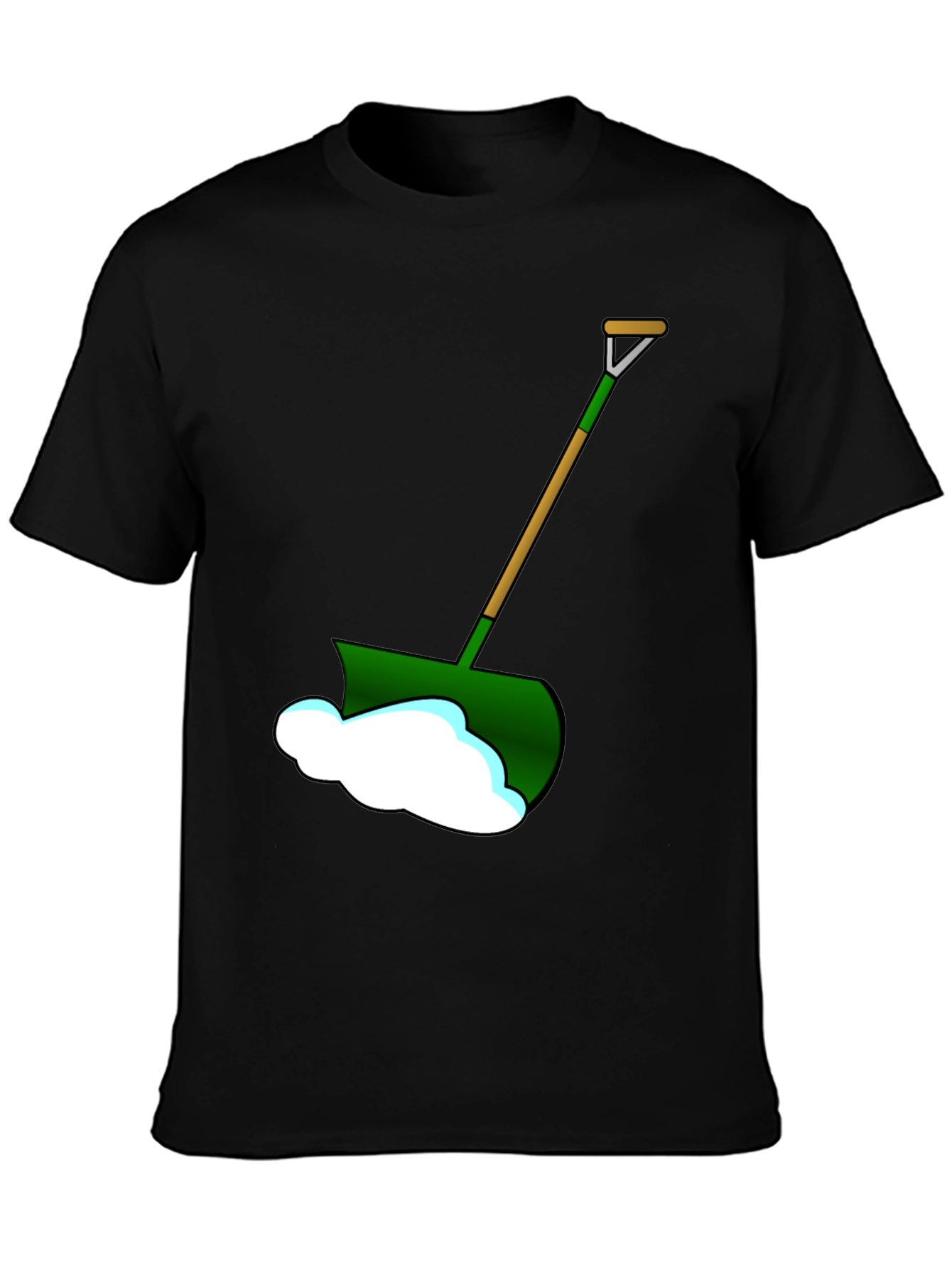 Black Snow Shovel Graphic T-Shirt - Winter Ready! view 3
