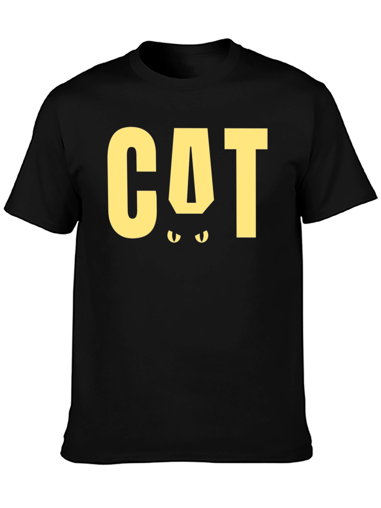 Black CAT Funny Graphic T-Shirt - Black Tee view 3