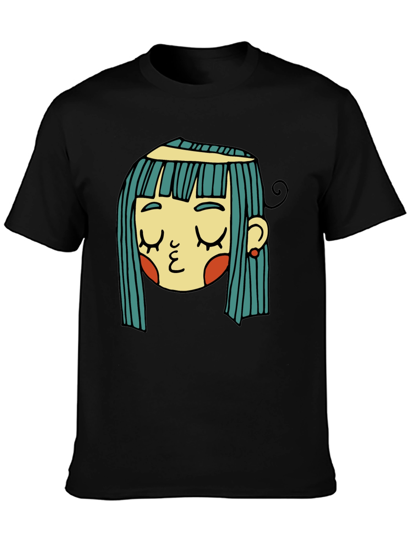Black Whimsical Girl Graphic Tee - Unique Style view 3