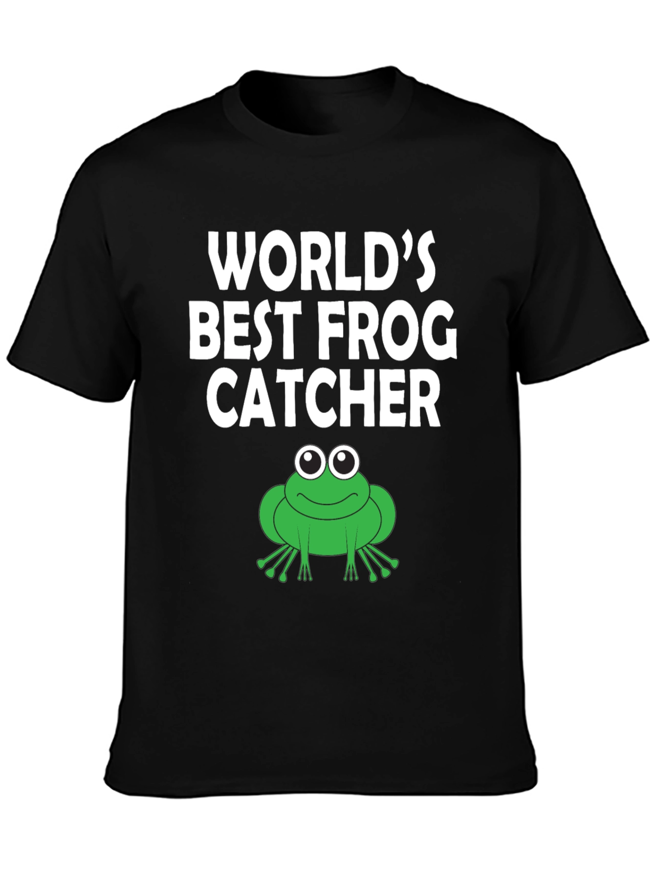 Black World's Best Frog Catcher T-Shirt view 3