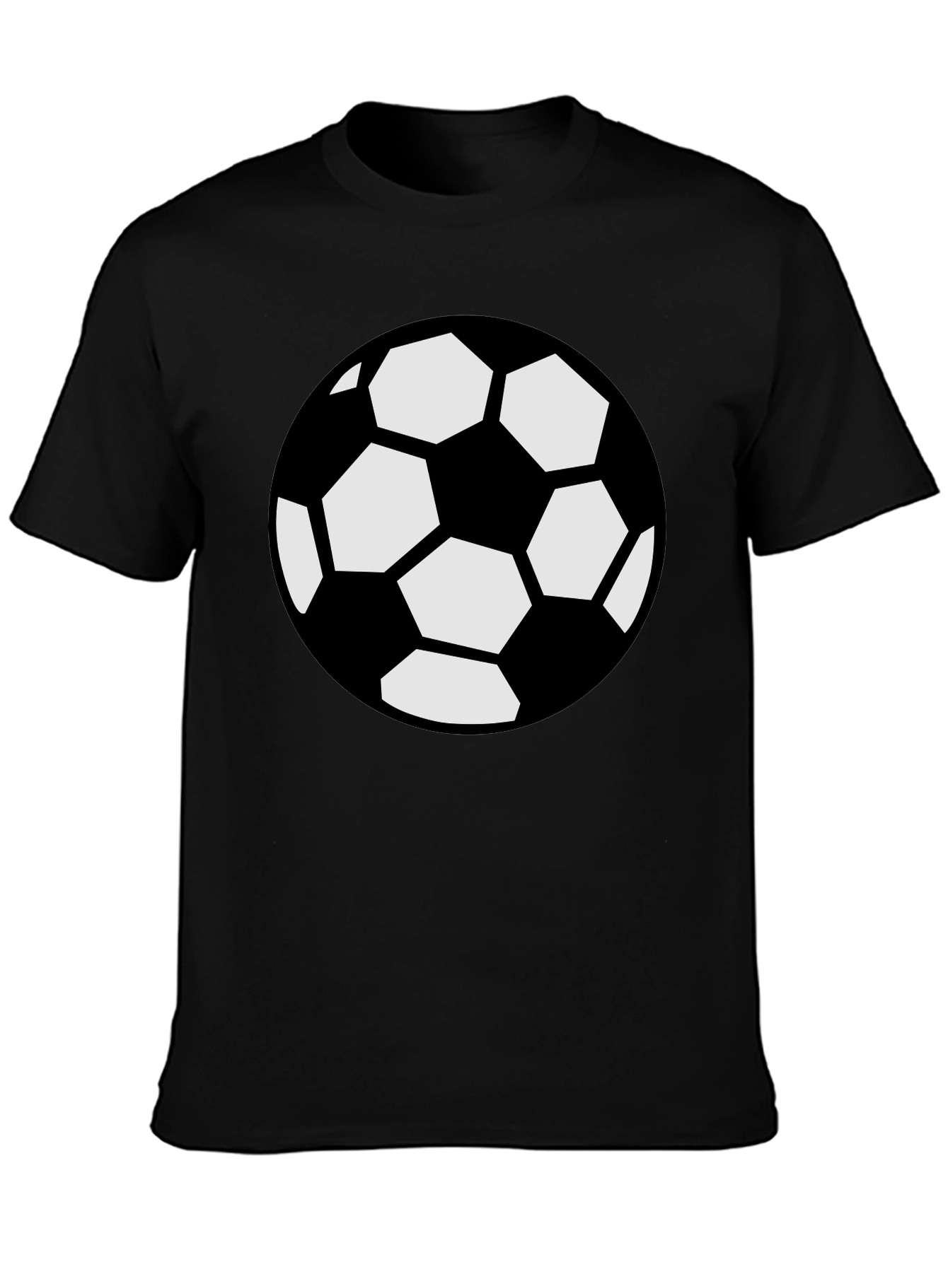 Black Soccer Ball Graphic Black T-Shirt view 3
