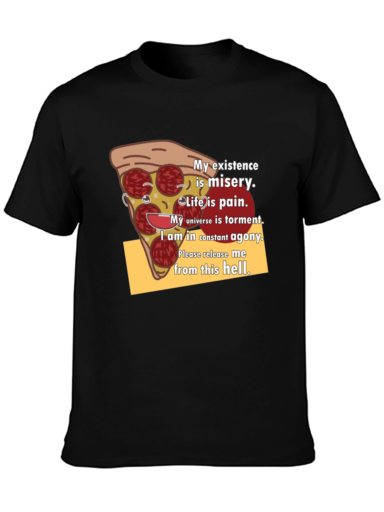 Pizza Slice Graphic Tee - Existential Misery T-Shirt - 3