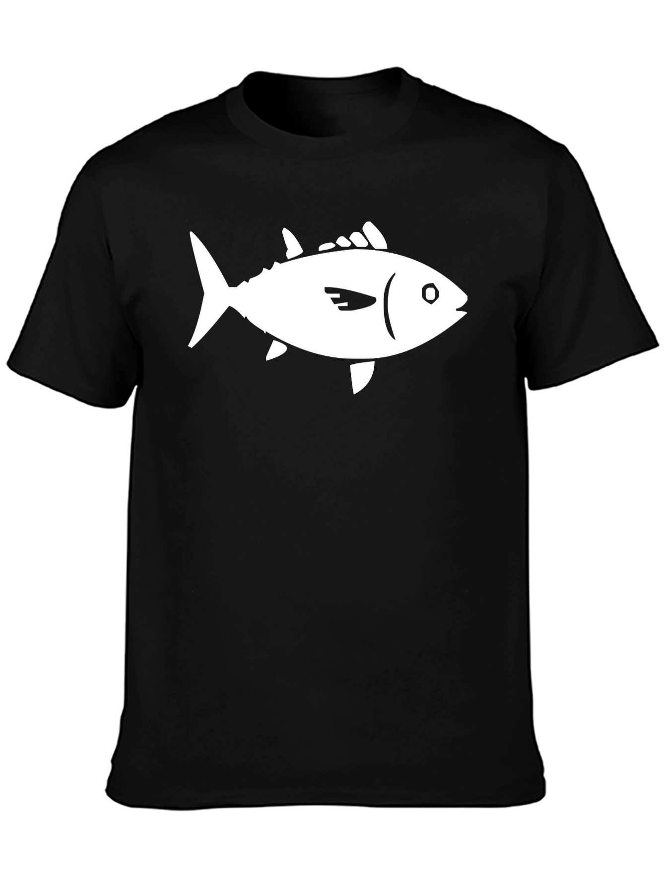 Black Tuna Fish Graphic Tee - Black Cotton T-Shirt view 3