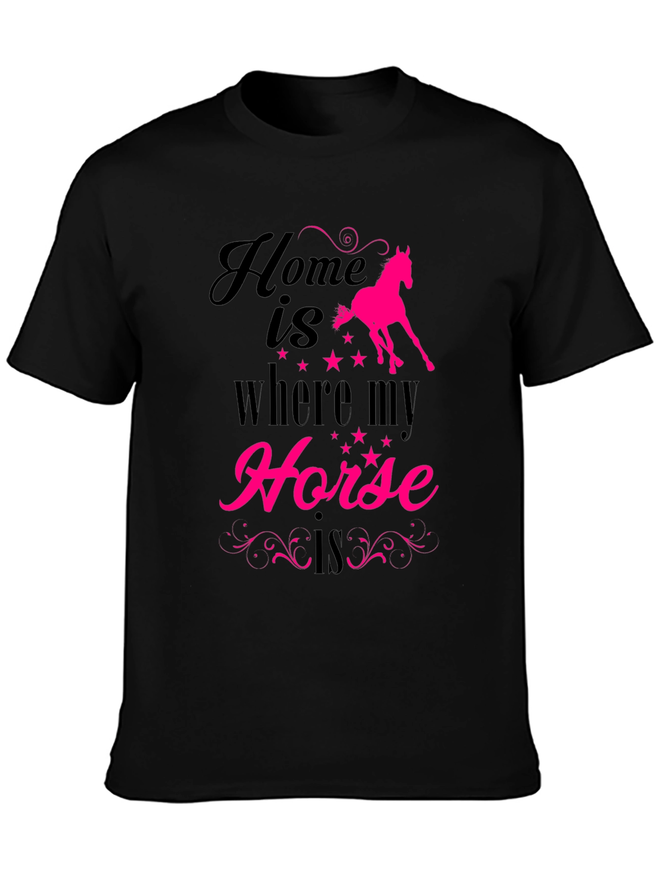 Black Home is Where My Horse is T-Shirt view 3