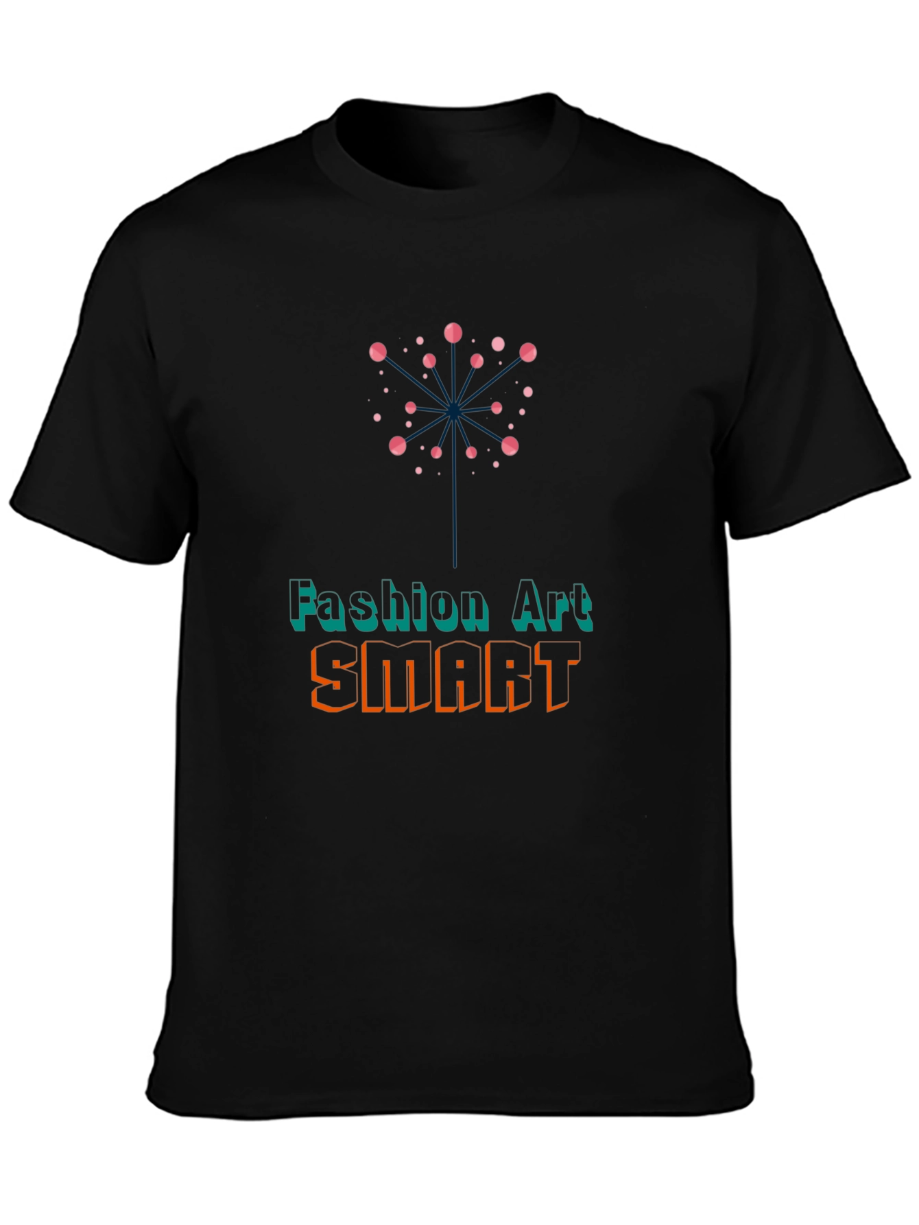 Black Fashion Art SMART Graphic Print T-Shirt view 3