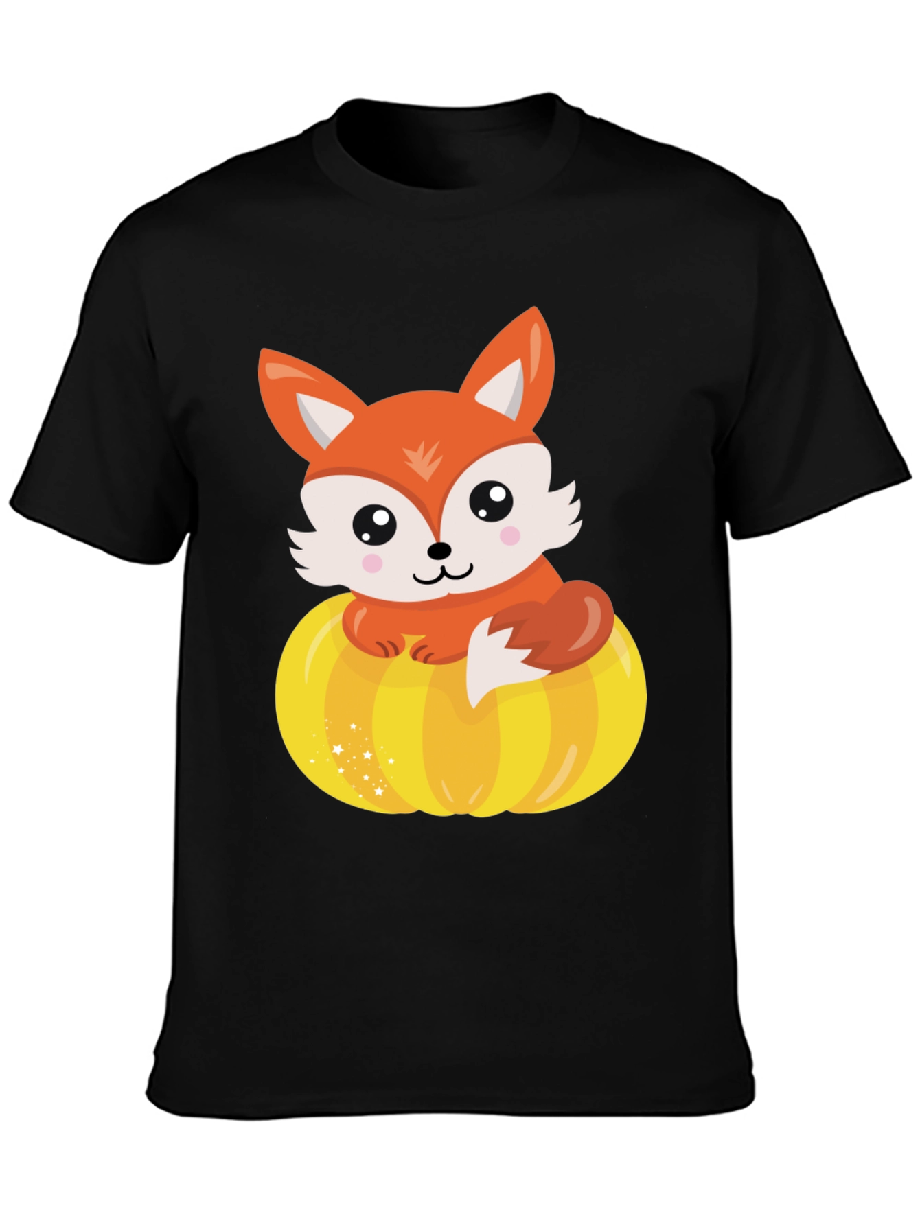 Black Fox and Pumpkin Graphic Tee view 3