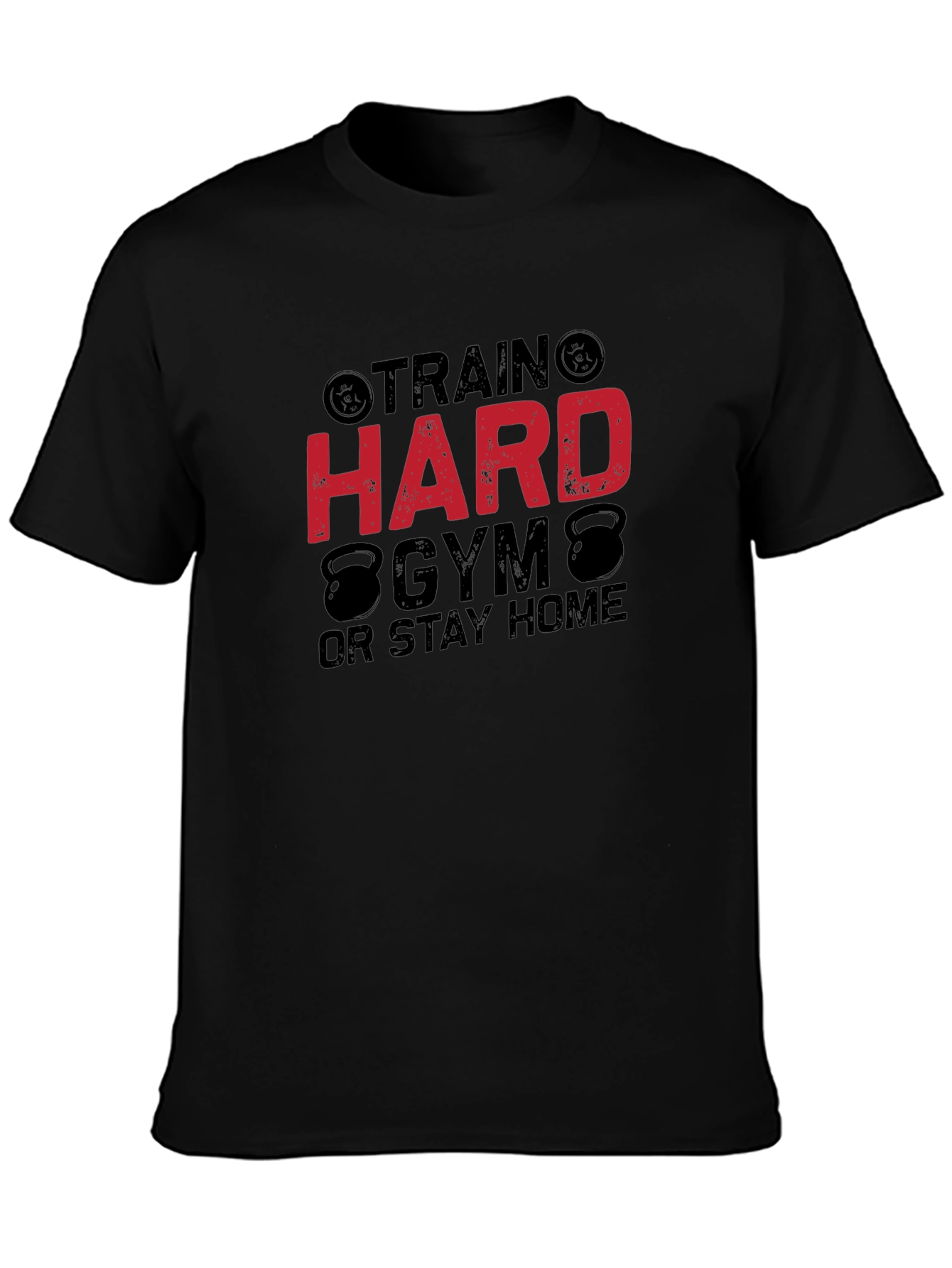 Black Train Hard Gym Black T-Shirt for Men view 3