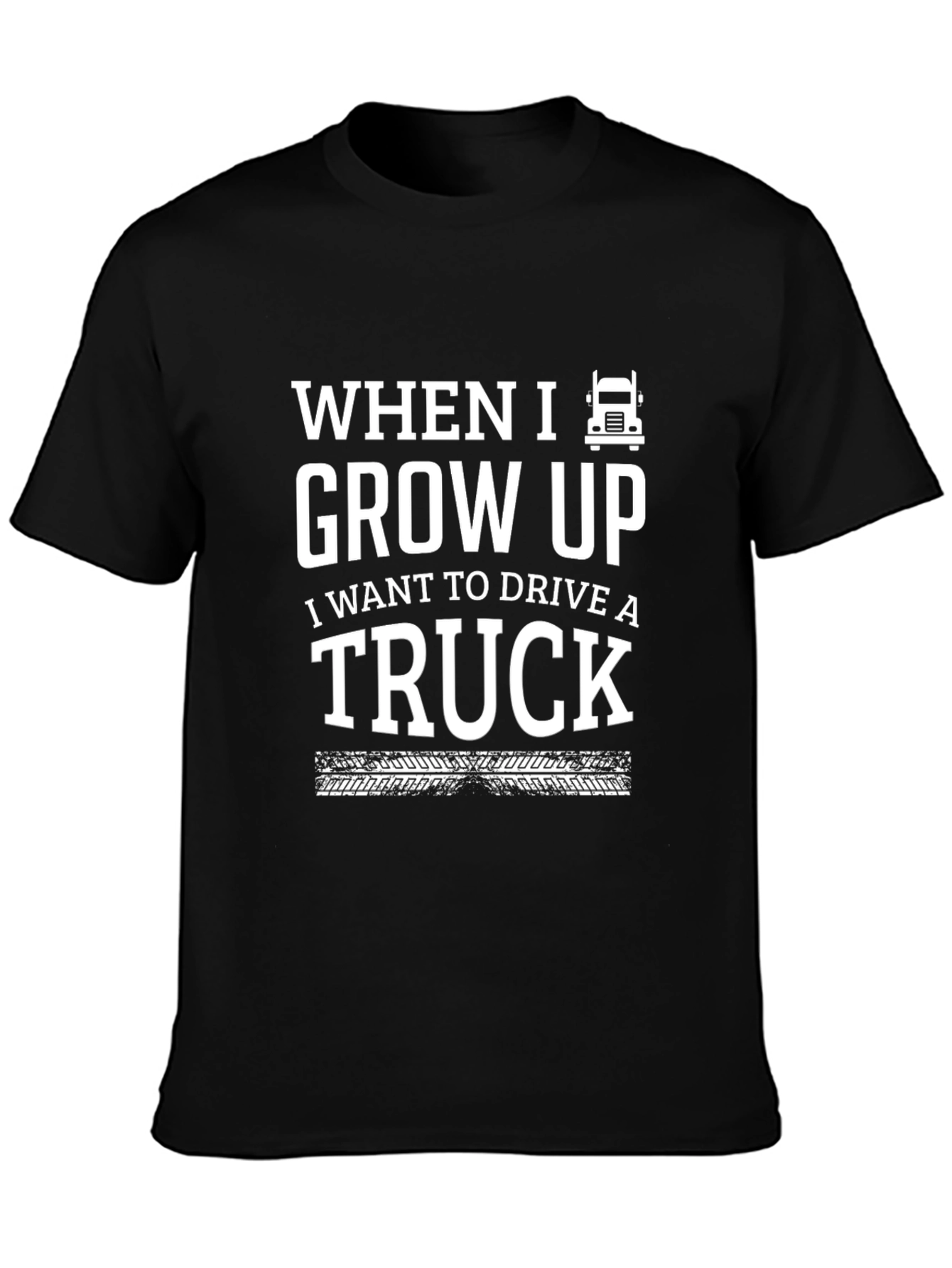Black Truck Driver T-Shirt - When I Grow Up I Want to Drive A Truck view 3