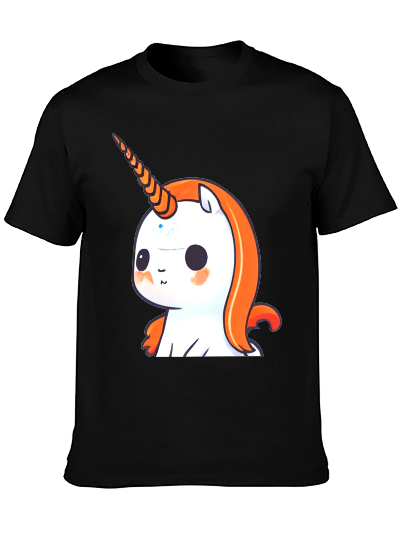 Black Cute Unicorn Graphic Tee - Black Casual T-Shirt view 3