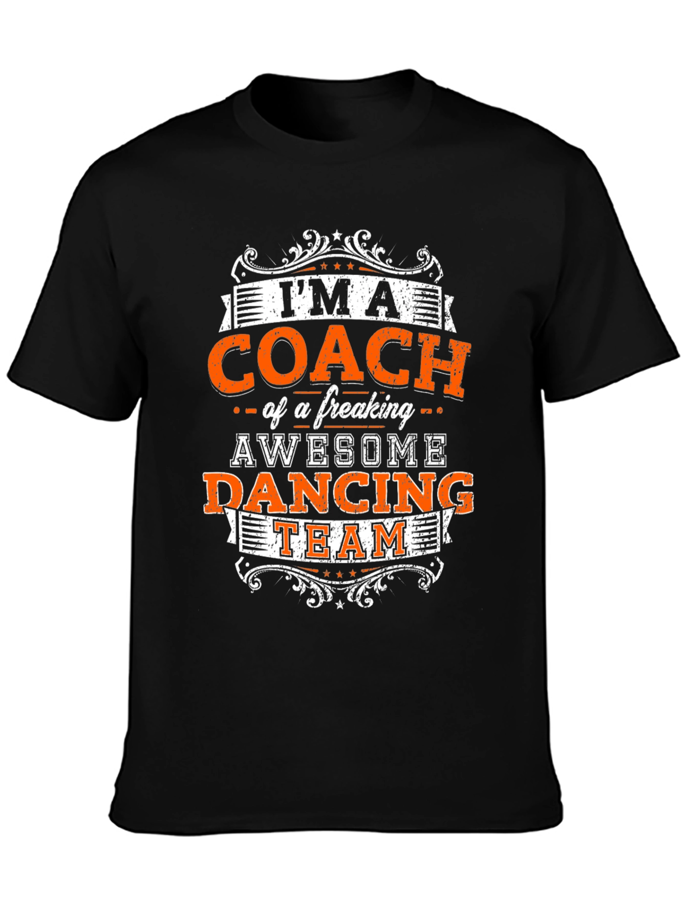 Black Awesome Coach Dancing Team T-Shirt view 3