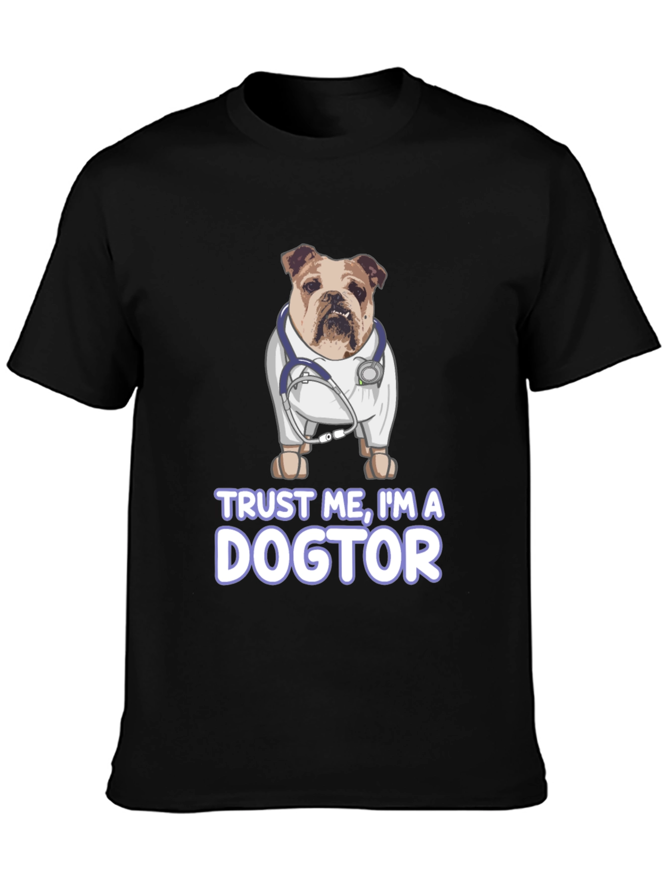 Black Dogtor T-Shirt - Bulldog Doctor Tee view 3