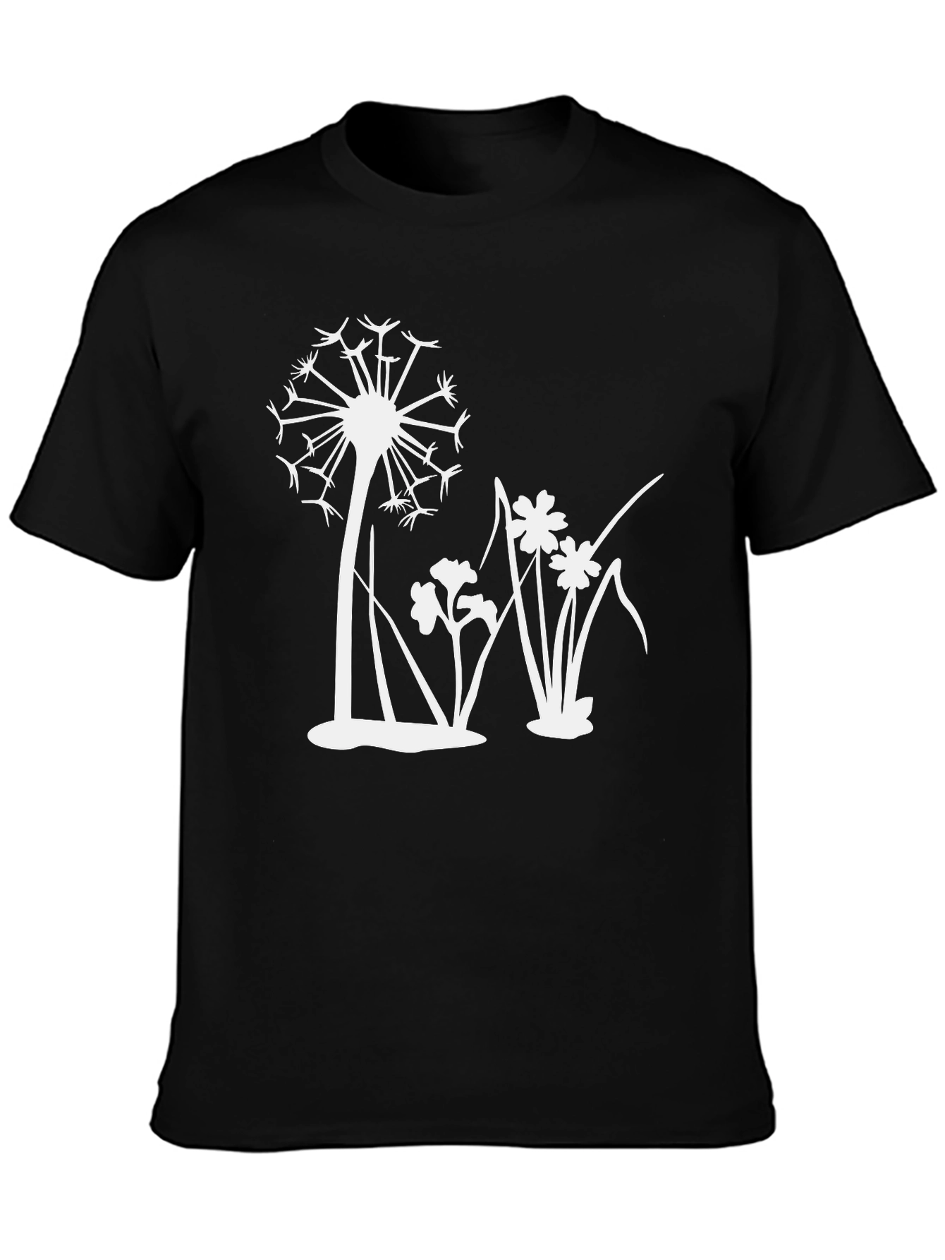 Black Dandelion Graphic Black T-Shirt view 3