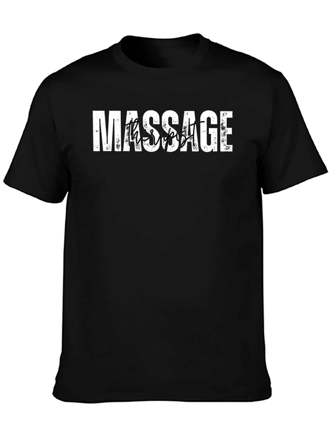 Black Massage Therapist Graphic Tee - Black Cotton Blend Shirt view 3