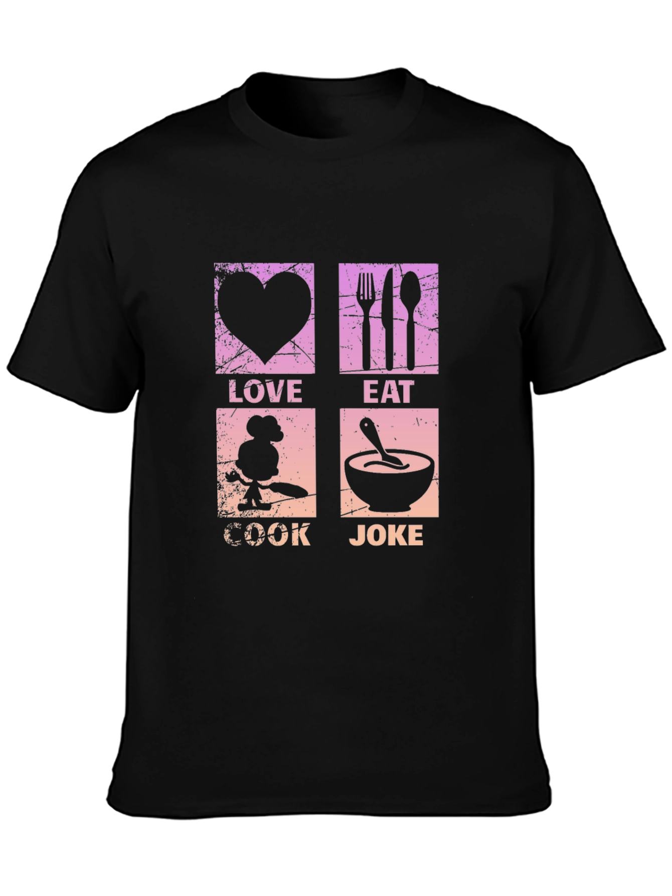 Black Love Eat Cook Joke T-Shirt view 3