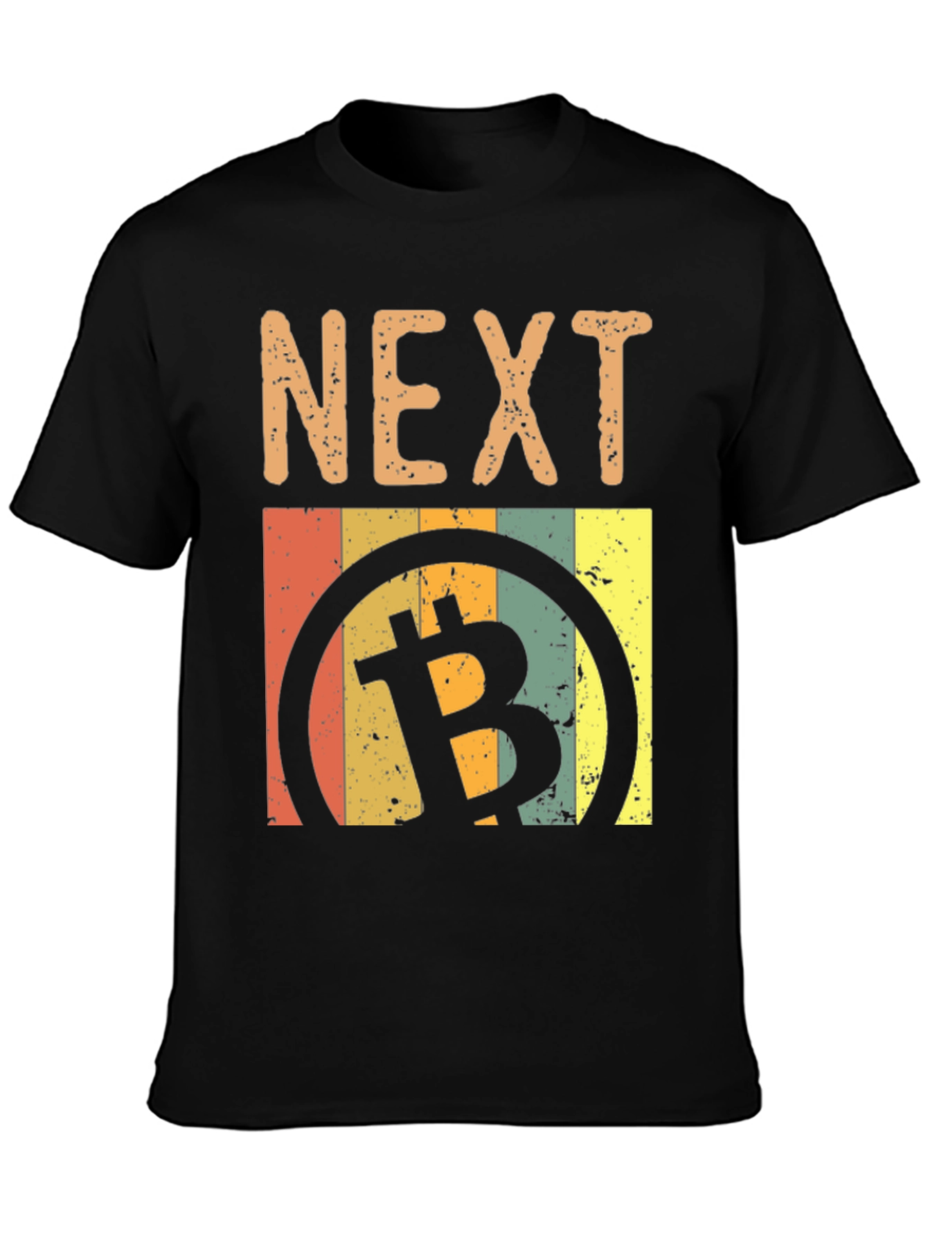 Black Next Bitcoin Retro Style Graphic Tee view 3