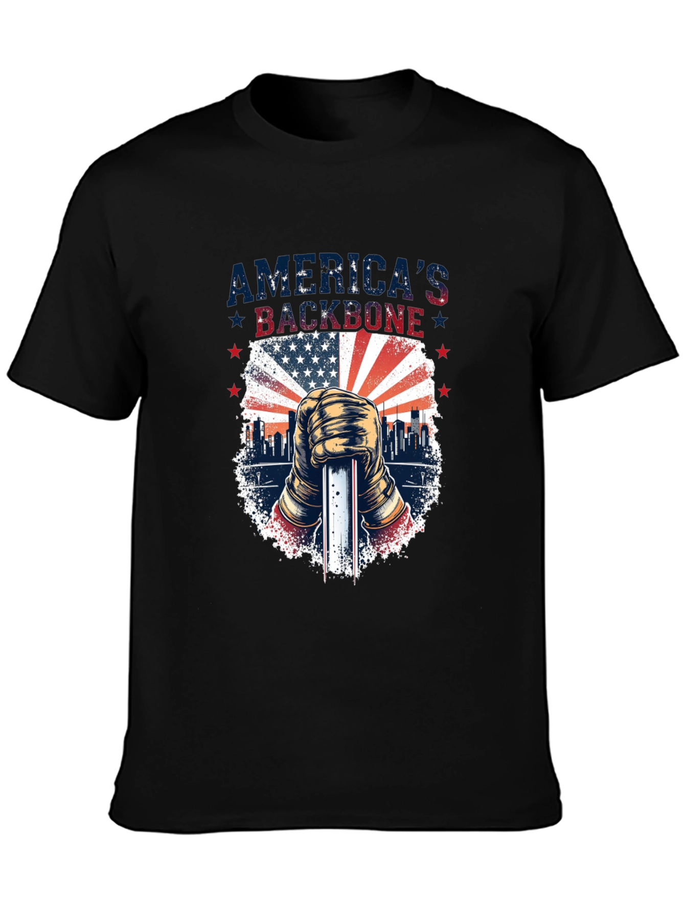 Black America's Backbone T-Shirt view 3