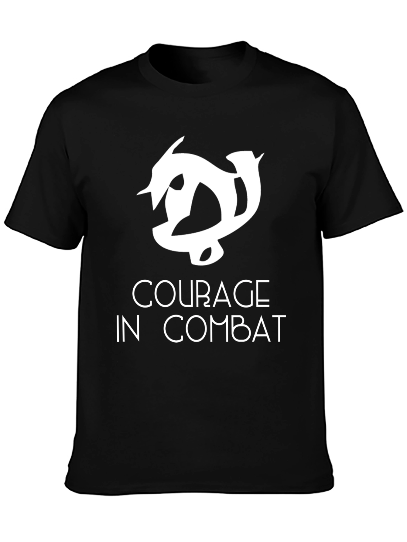 Black Courage In Combat Graphic T-Shirt - Bold Design view 3