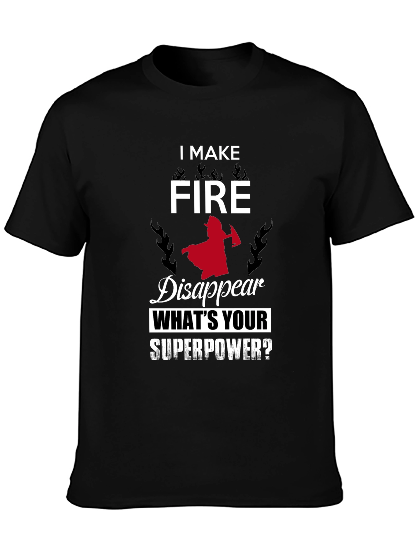 Black Firefighter Superpower Graphic Tee view 3