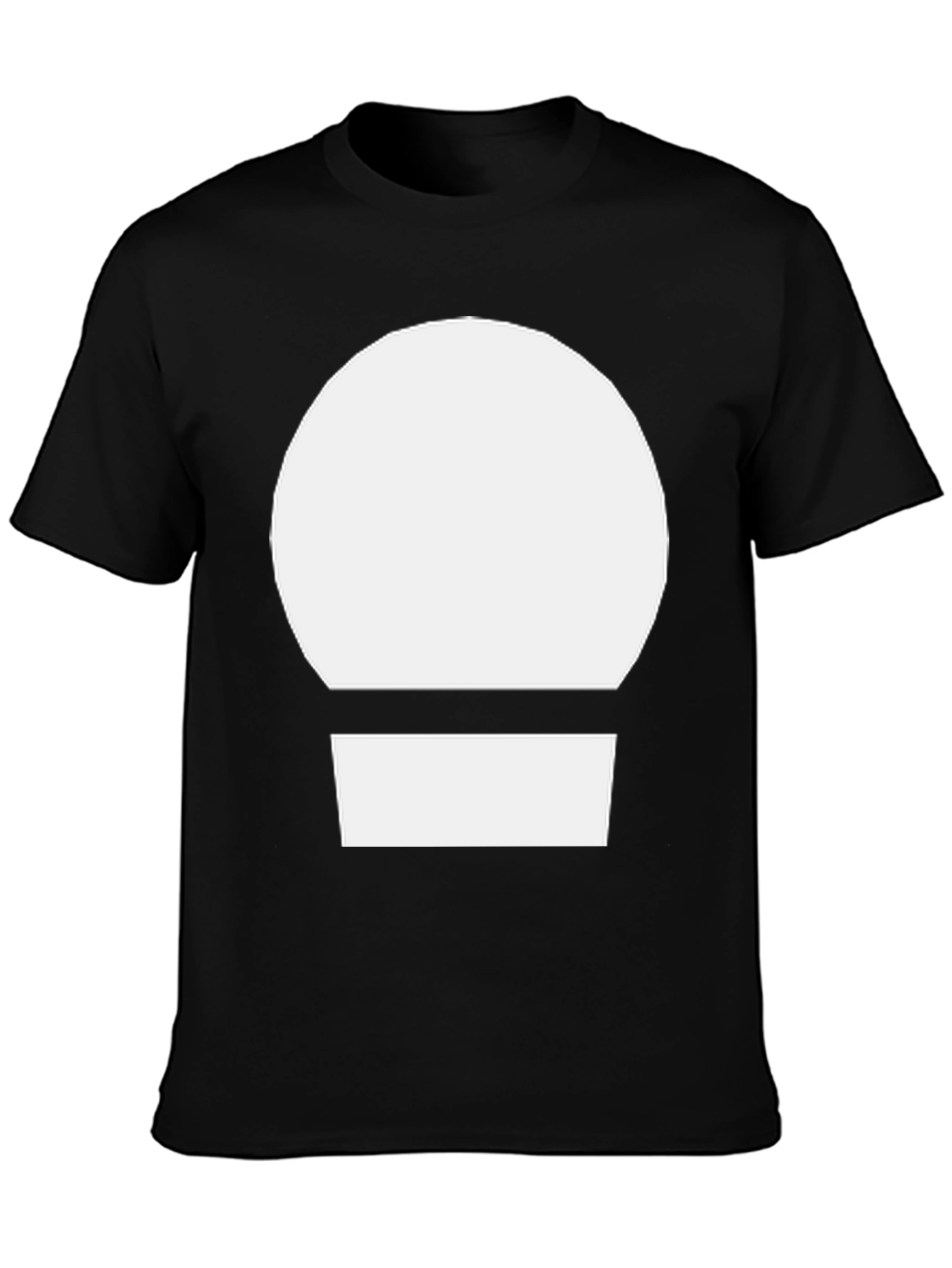 Black Minimalist Graphic Tee - White Circle Design view 3
