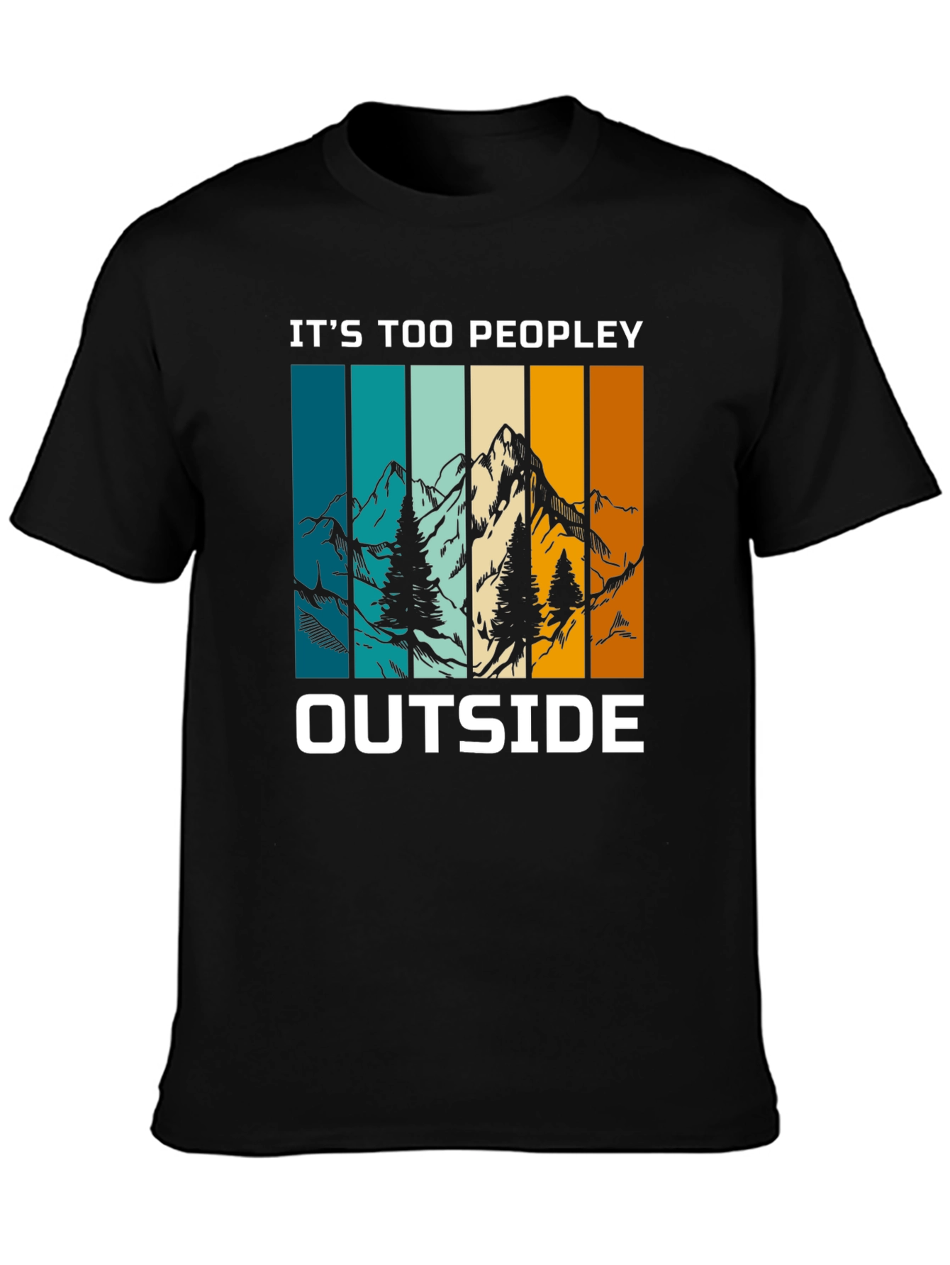 Black It's Too Peopley Outside Graphic Tee view 3