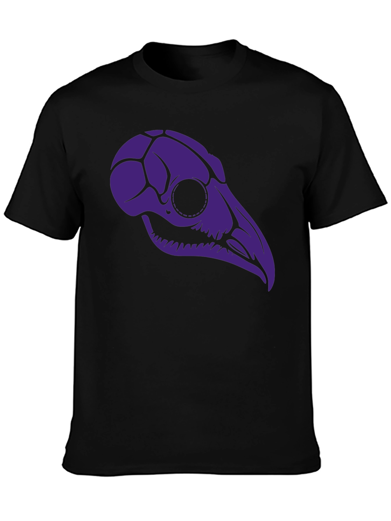 Black Raven Skull Graphic Tee - Black T-Shirt view 3