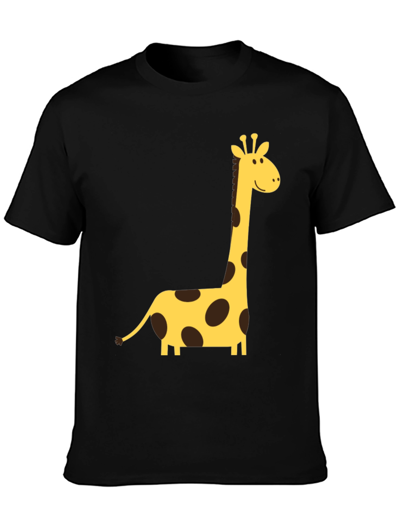 Black Giraffe Graphic Tee - Black Crew Neck T-Shirt view 3