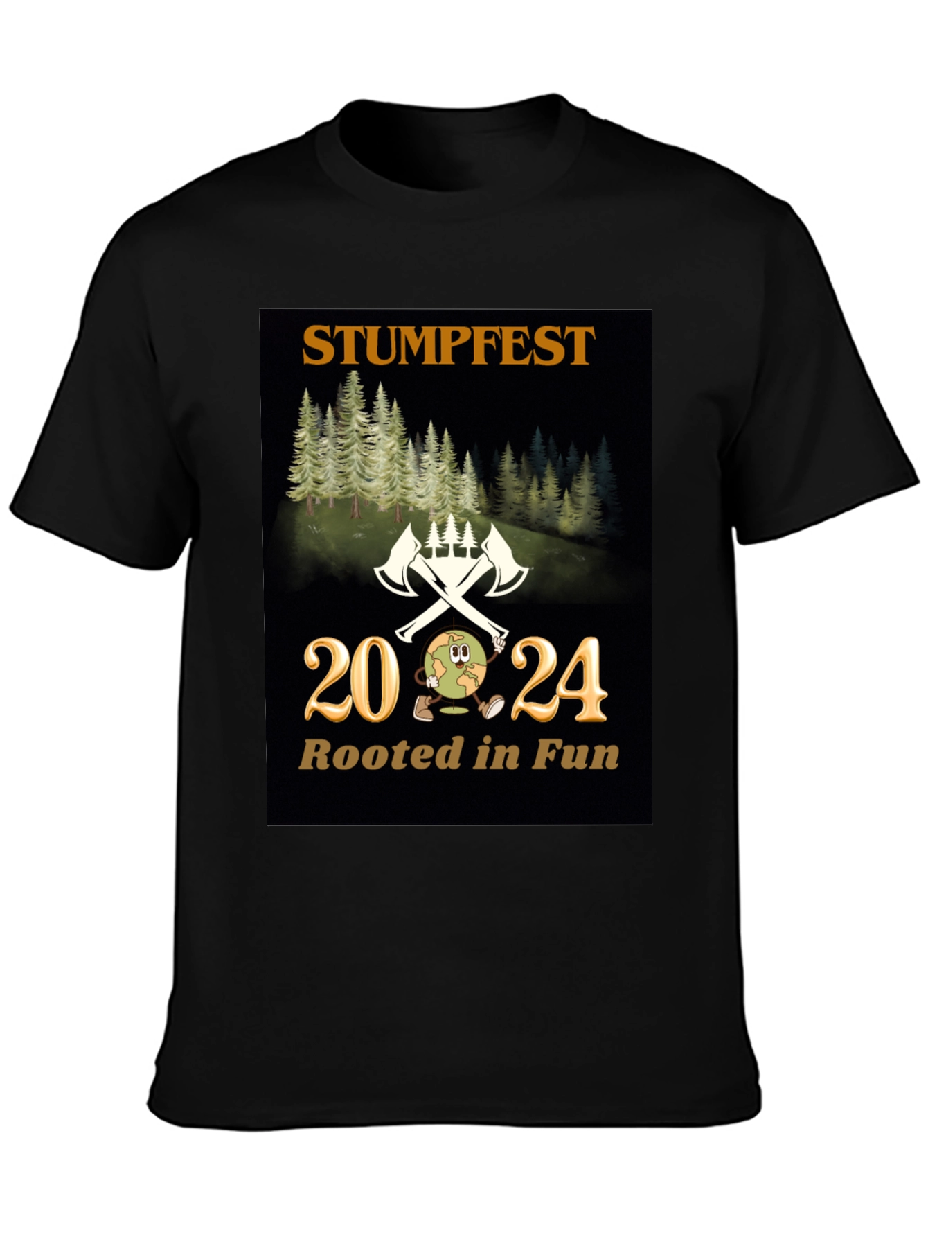 Black Stumpfest 2024 T-Shirt - Rooted in Fun! view 3