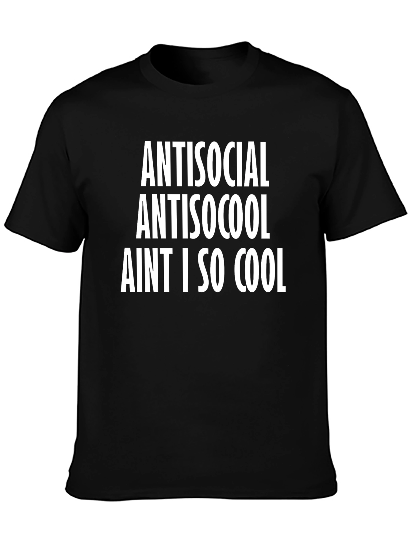 Black Antisocial T-Shirt - Funny Slogan Tee view 3