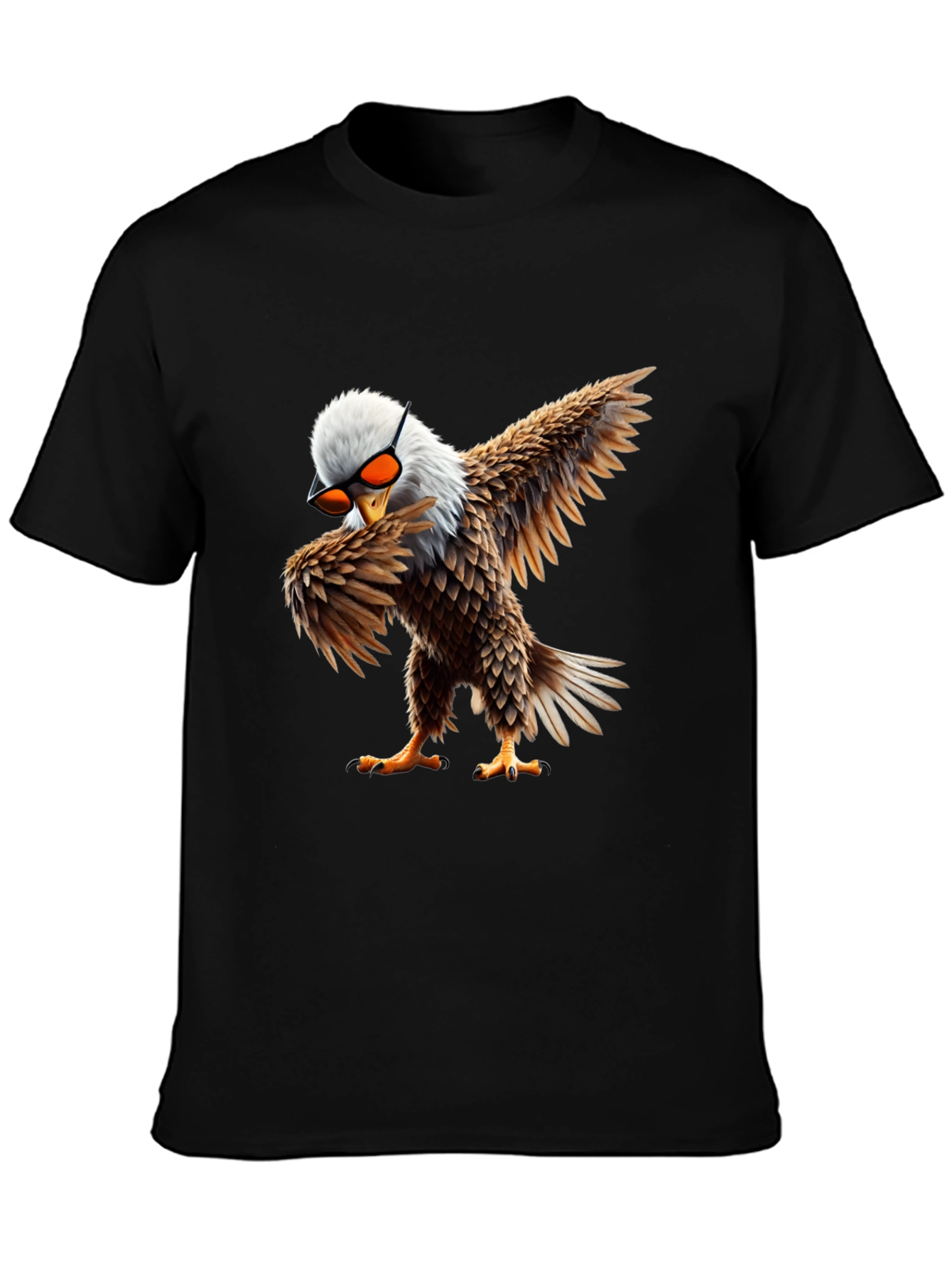 Black Cool Eagle Dabbing Graphic Tee view 3