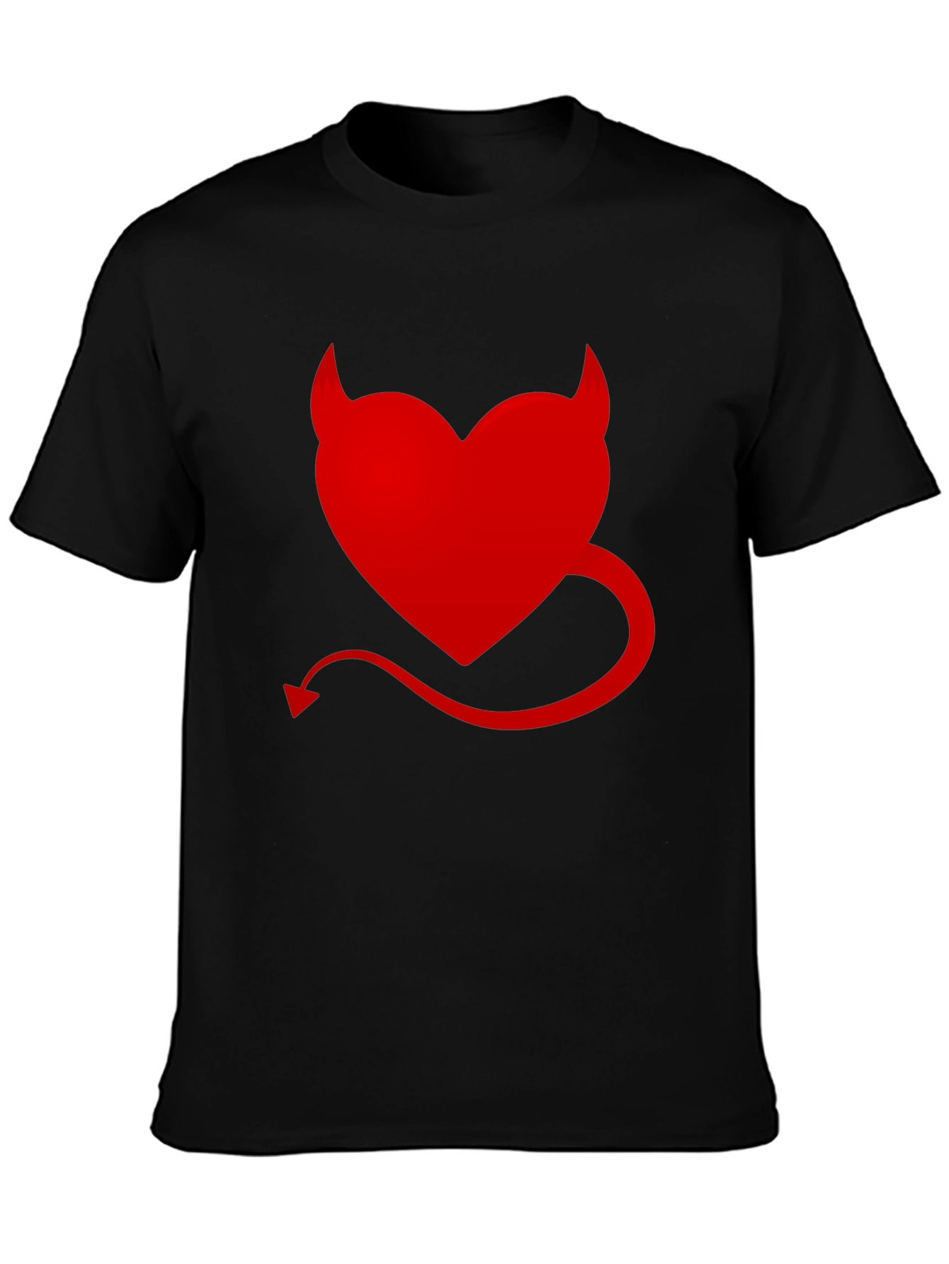 Black Devil Heart Graphic Tee - Men's Black T-Shirt view 3