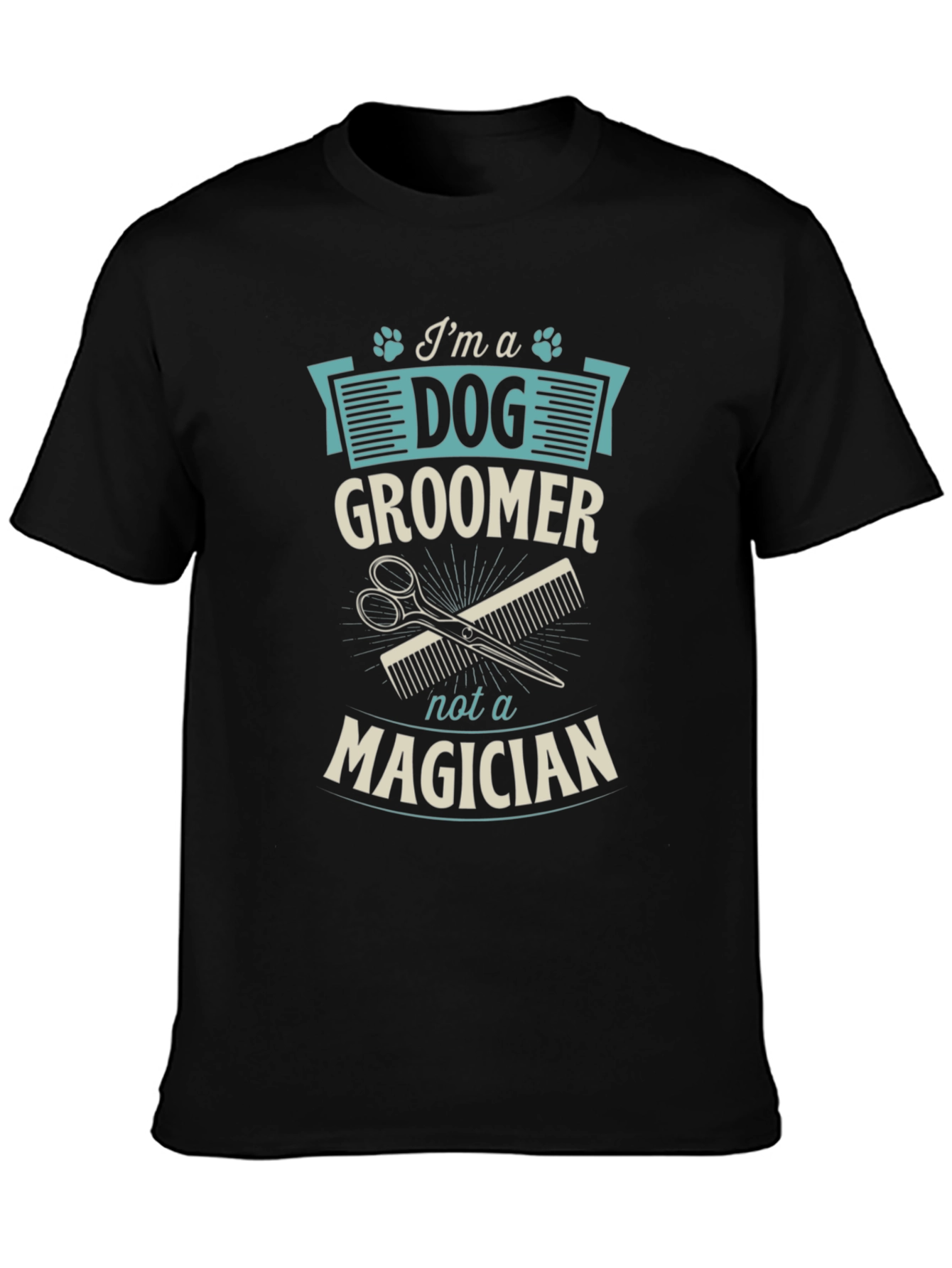 Black Dog Groomer T-Shirt - Funny Pet Grooming Apparel view 3