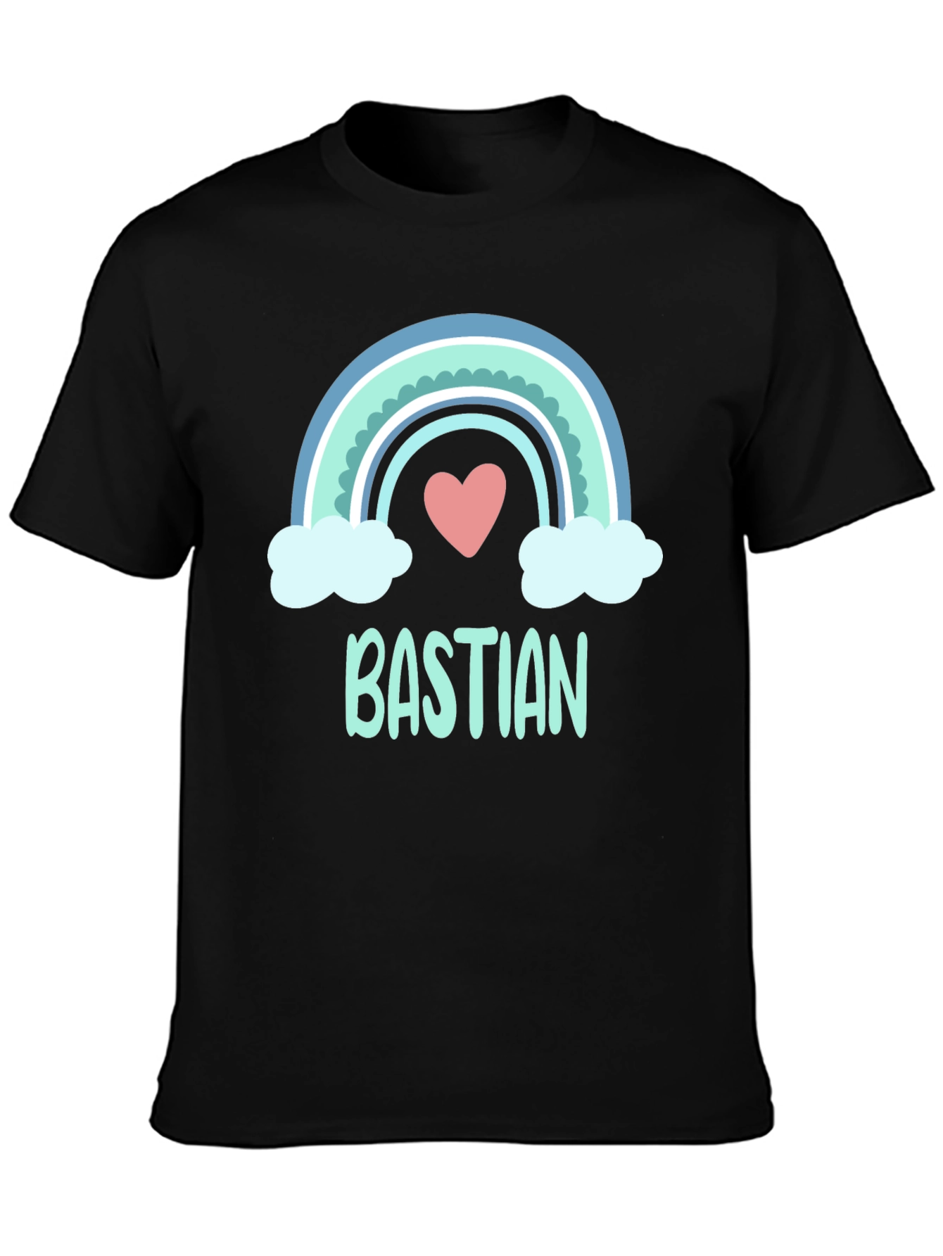 Black Bastian Rainbow Heart T-Shirt view 3