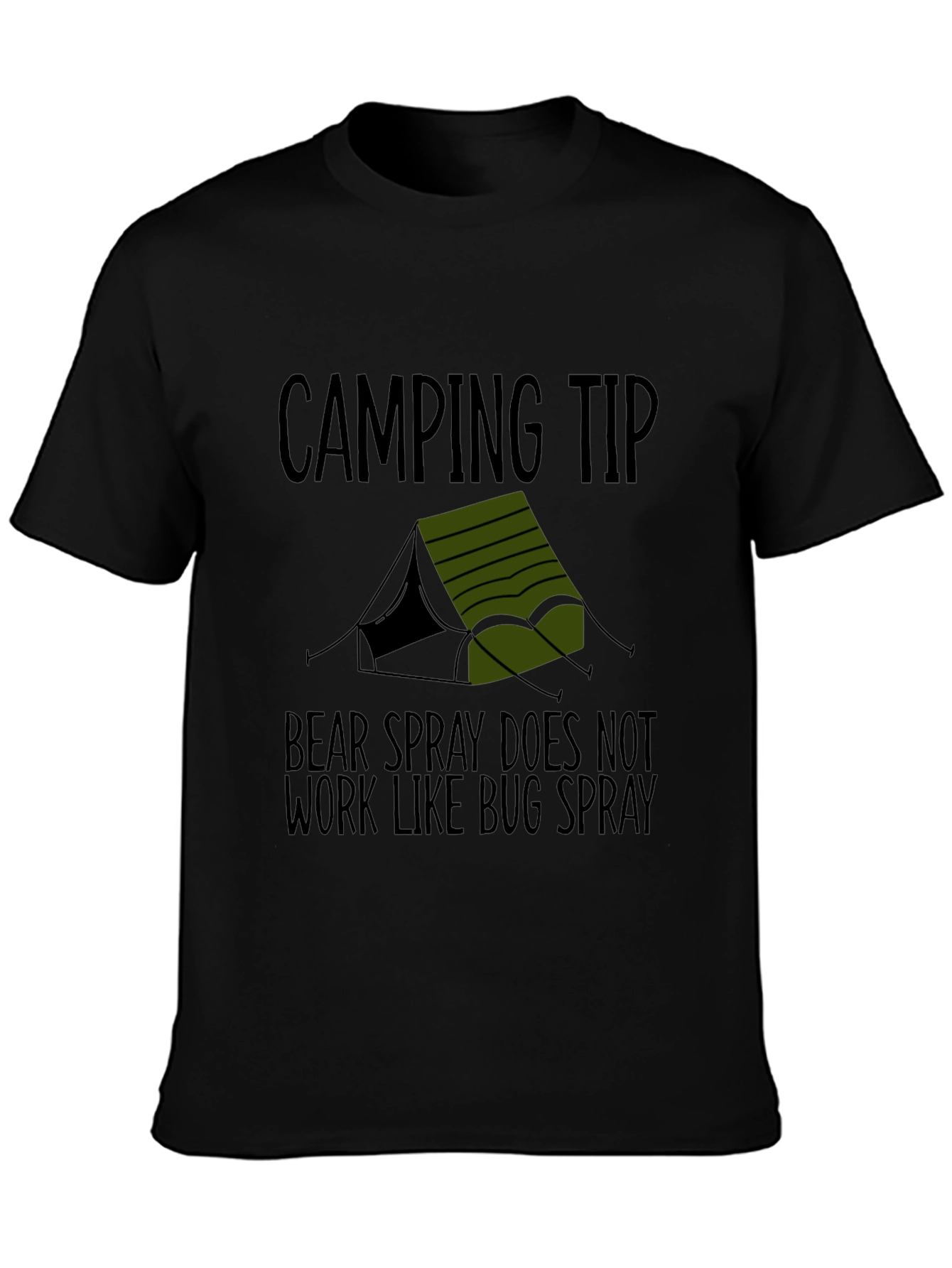 Black Camping Tip Bear Spray T-Shirt view 3