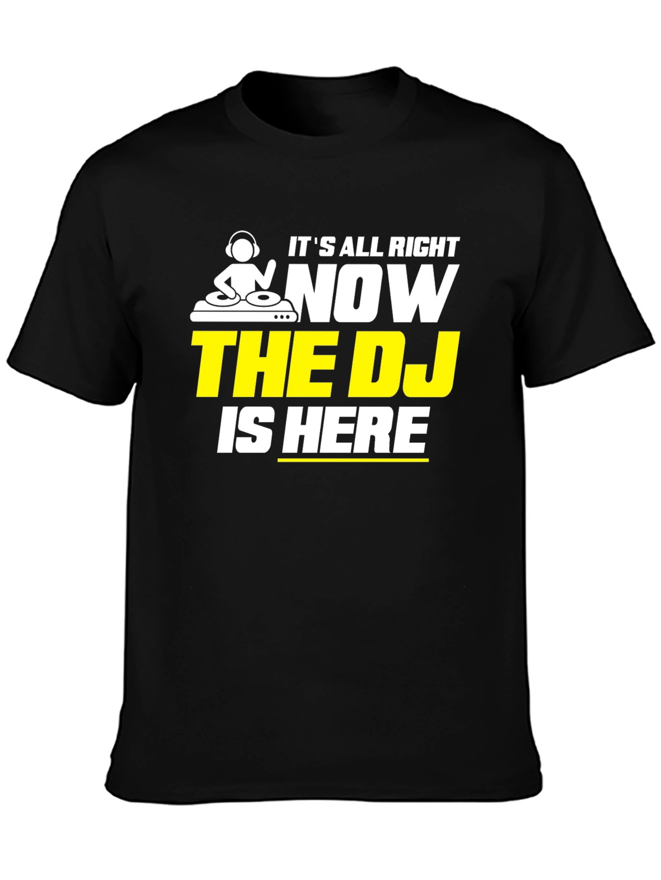 Black DJ Is Here T-Shirt - Music Lover Tee view 3