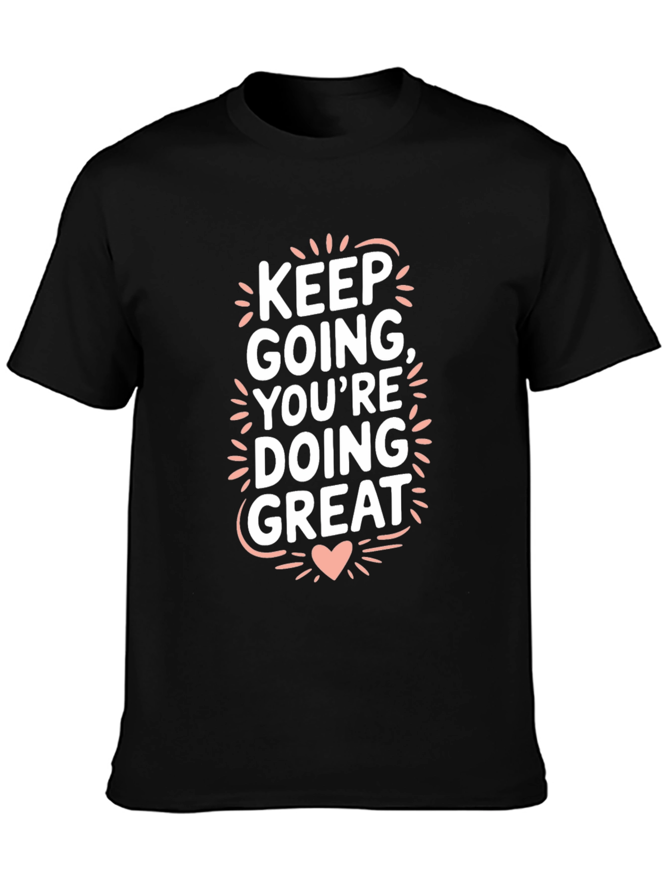 Black Keep Going Graphic Tee - Motivational T-Shirt view 3