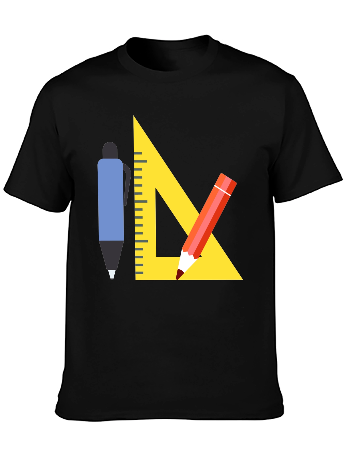 Black Architect T-Shirt - Drafting Tools Graphic Tee view 3