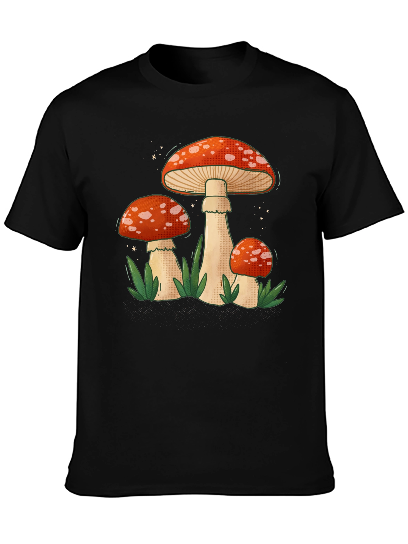 Black Mushroom Graphic Tee - Funky Nature Design view 3