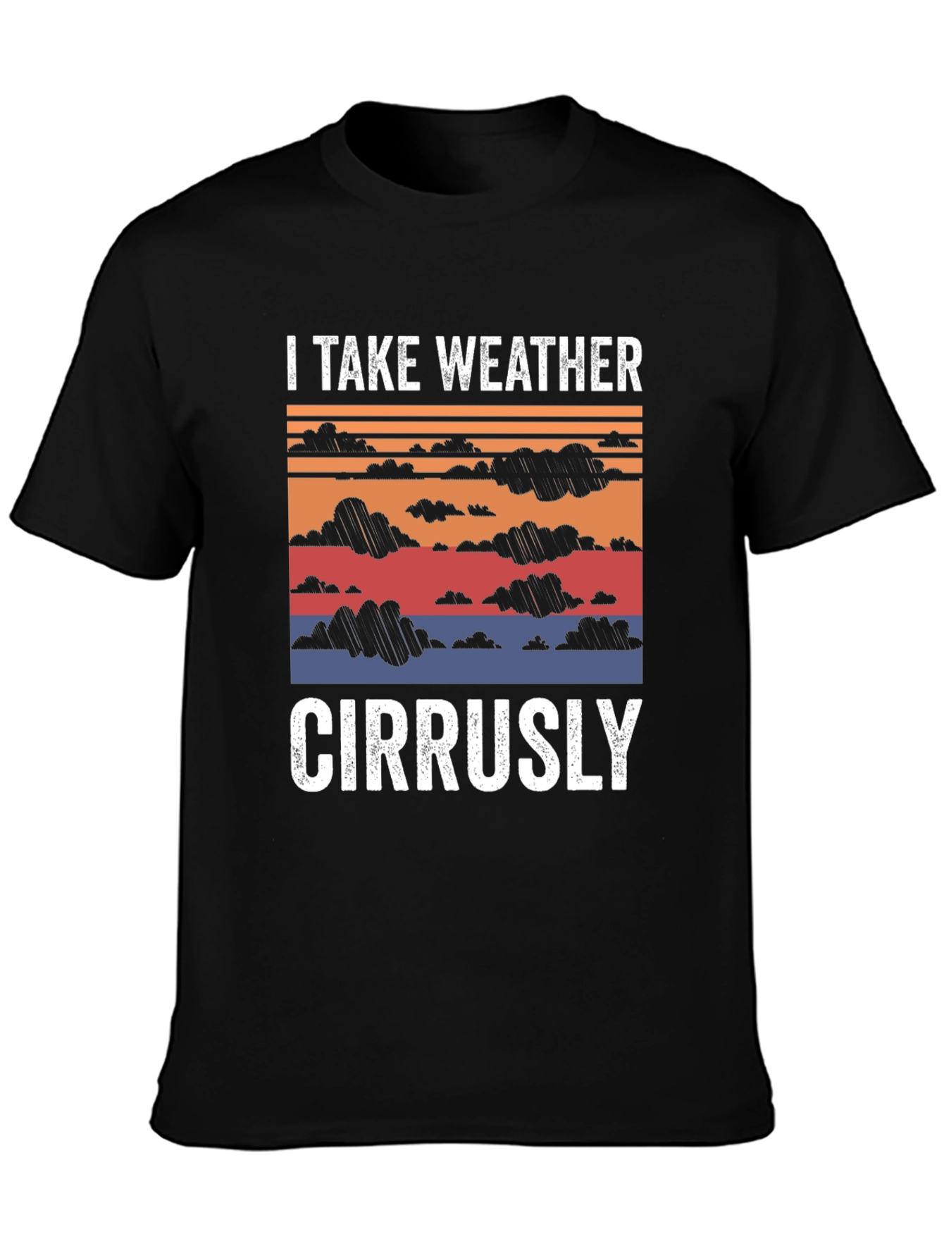 Black Weather Pun T-Shirt - Cirrusly Funny Tee view 3