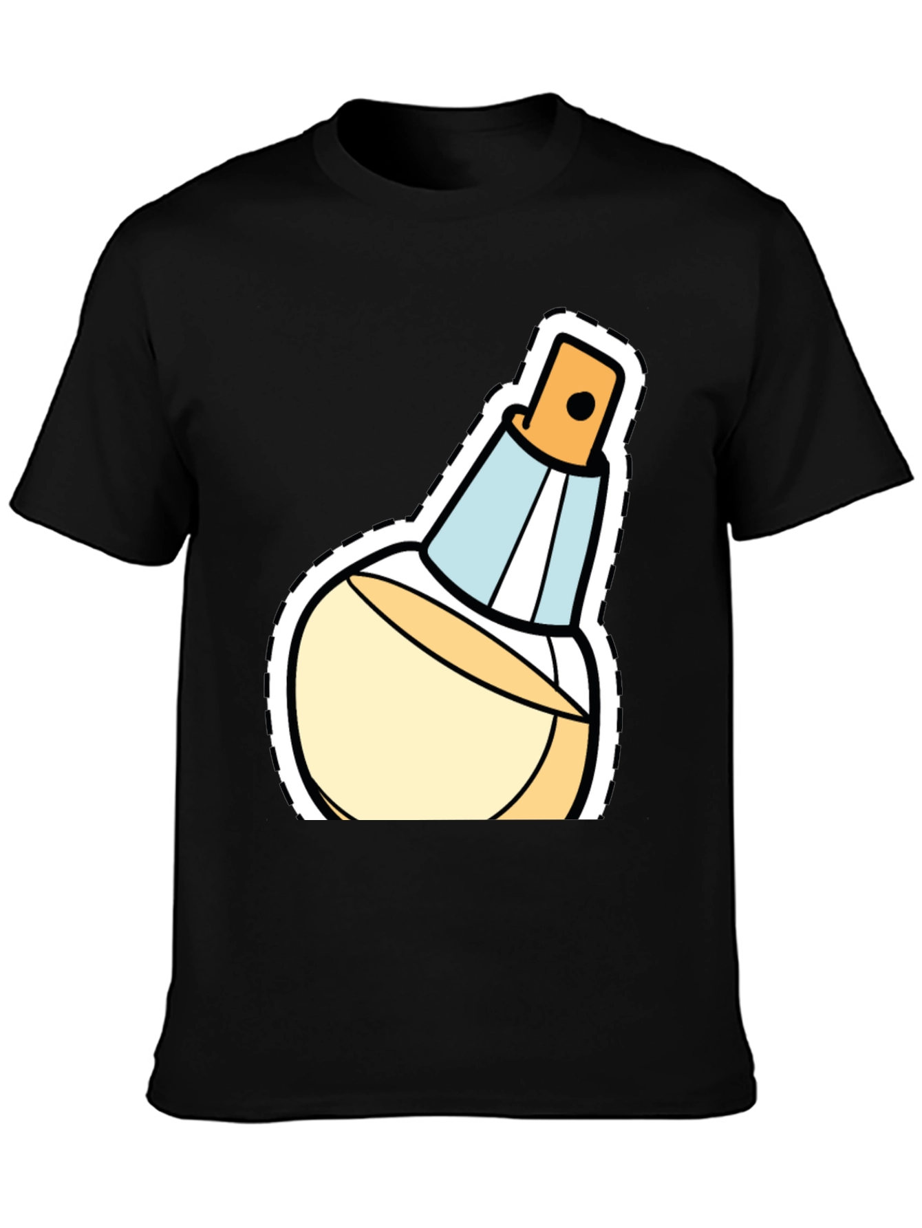 Black Stylish Perfume Bottle Graphic T-Shirt view 3