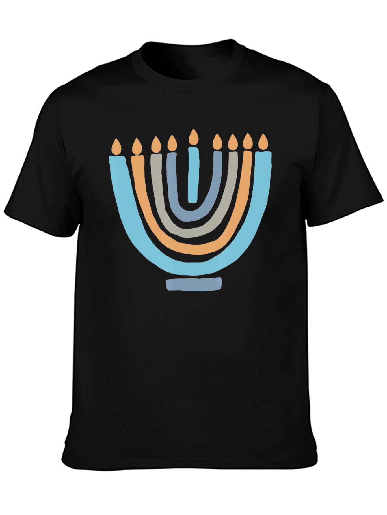 Black Men's Hanukkah Menorah Graphic Tee view 3